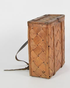 Attic Find, Swedish Birch Basket, Back Pack, 19st Century