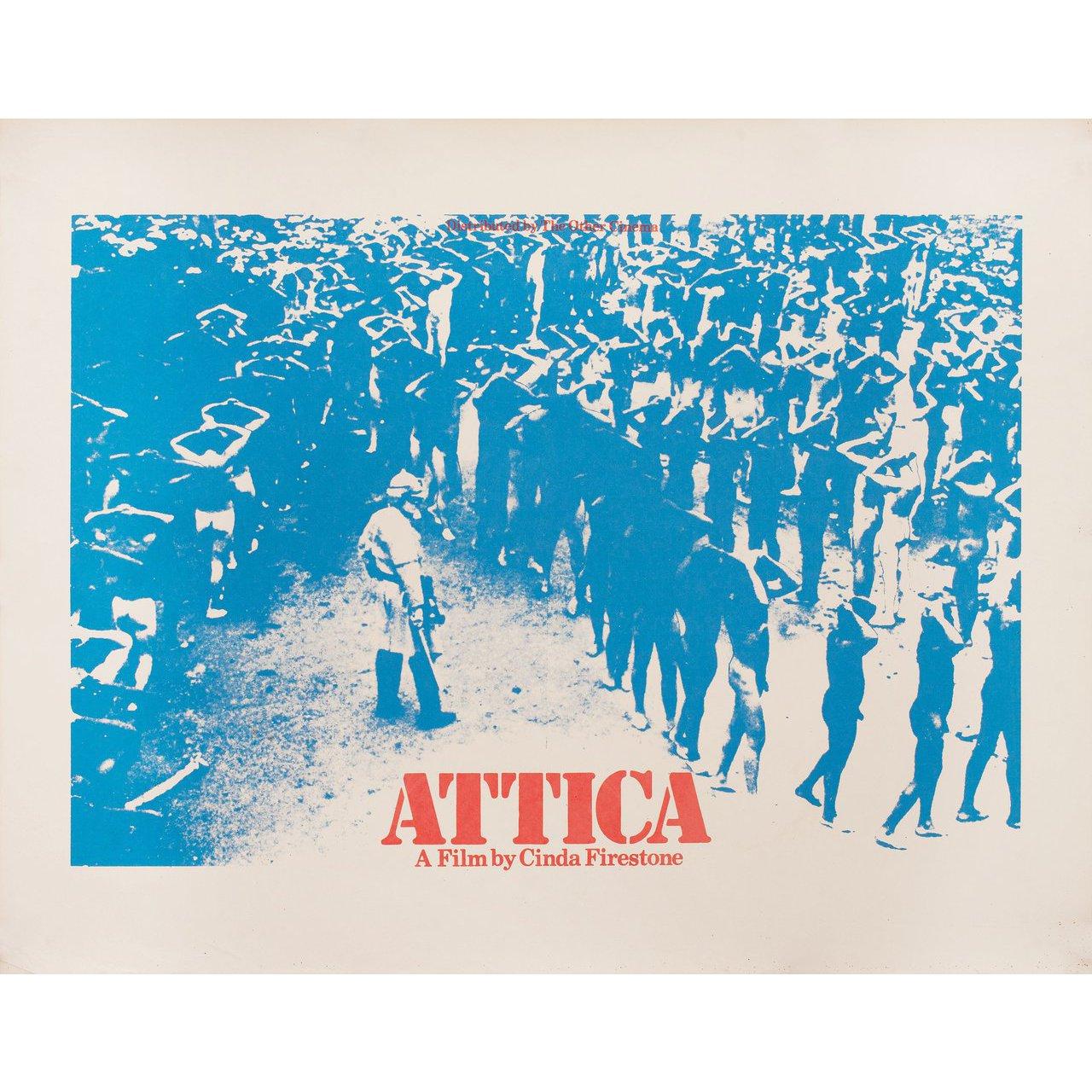 Original 1974 British double crown poster for the documentary film ‘Attica’ directed by Cinda Firestone. Very good-fine condition, rolled. Please note: the size is stated in inches and the actual size can vary by an inch or more.
  