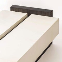 Attica Long Coffee Table in Leather by Stephane Parmentier x Giobagnara