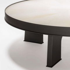 Mesa de centro redonda Attica de cuero de Stephane Parmentier x Giobagnara