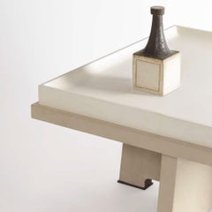 Attica Square Coffee Table in Leather by Stephane Parmentier x Giobagnara