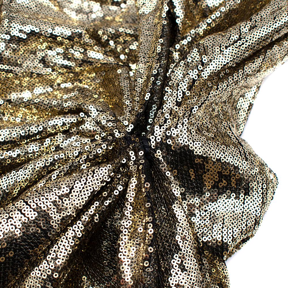 Attico for Luisaviaroma Gold Sequin Tie-Waist Mini Dress - Size US 4 2