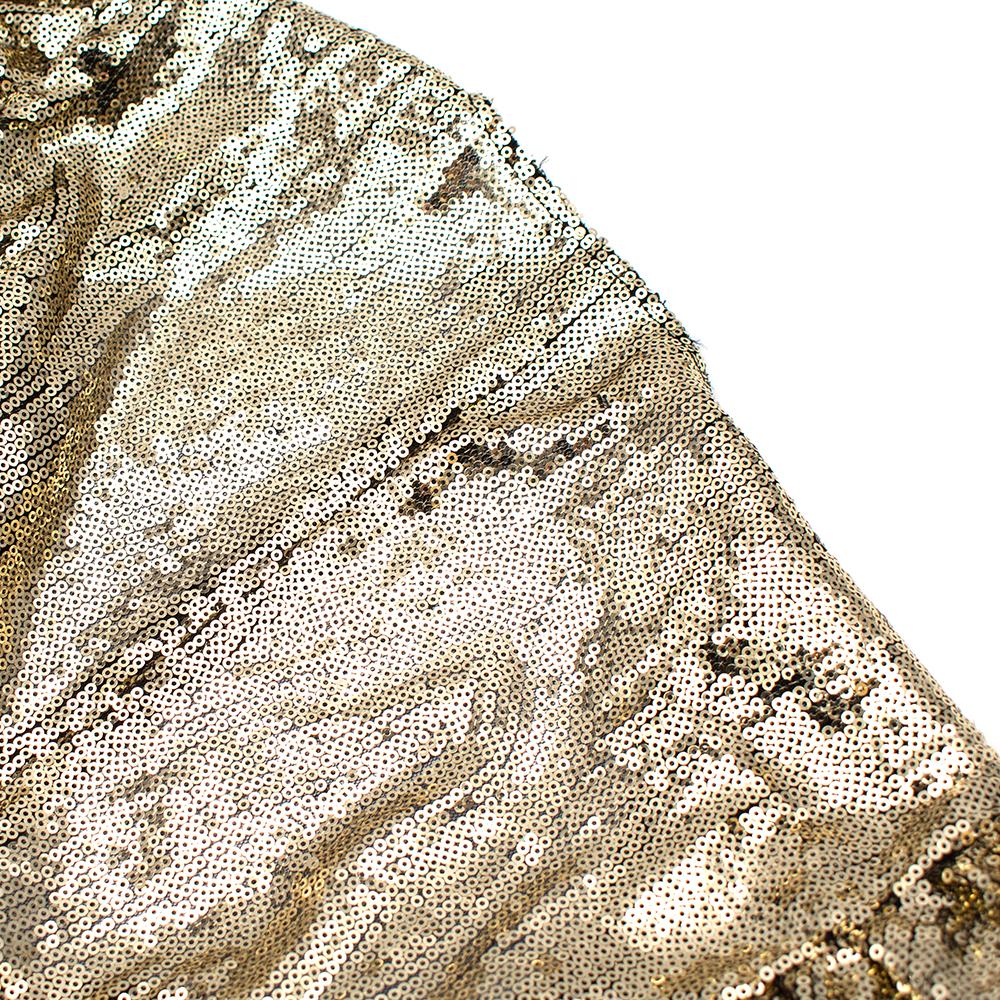 Attico for Luisaviaroma Gold Sequin Tie-Waist Mini Dress - Size US 4 1