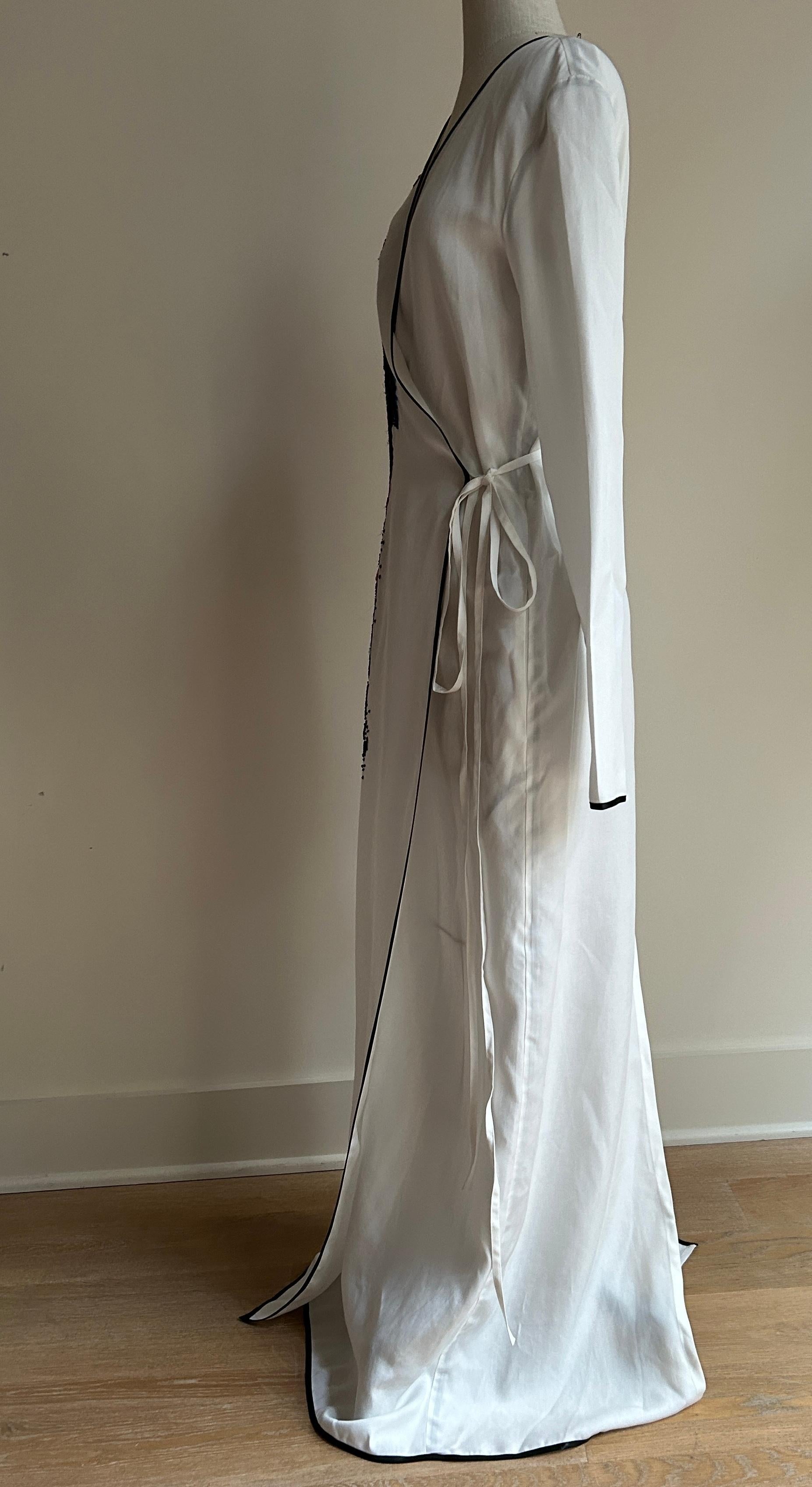 Women's Attico Parrot Embellished White Wrap Maxi Dress  For Sale