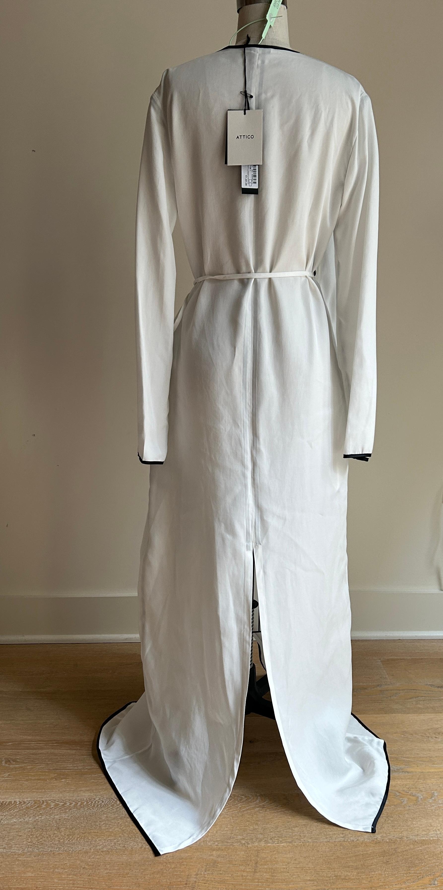 Attico Parrot Embellished White Wrap Maxi Dress 1
