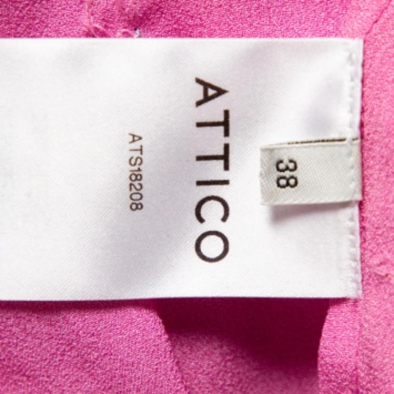 Attico Pink Satin Bead Embellished Wrap Blouse S For Sale 2