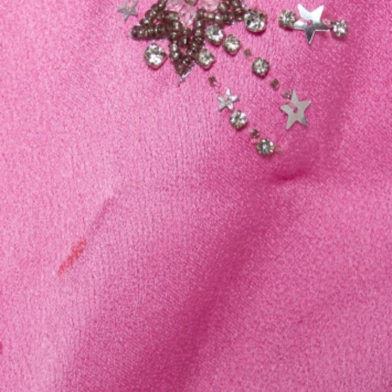 Attico Pink Satin Bead Embellished Wrap Blouse S For Sale 3