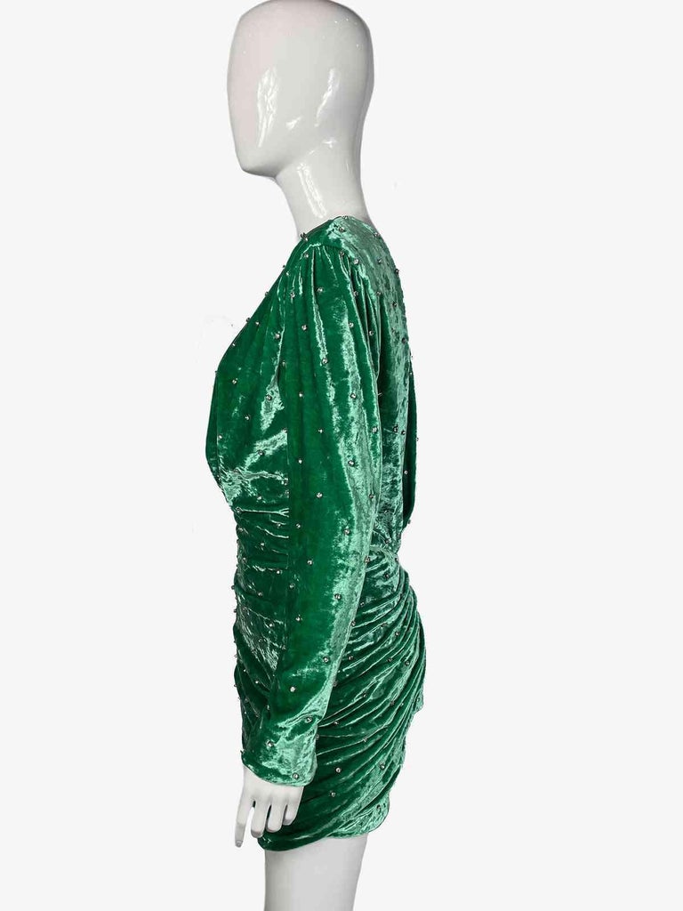 green emerald velvet dress The Attico Gathered Sequin-embellished Crepe De Chine Mini Dress – Runway  Catalog main image 0