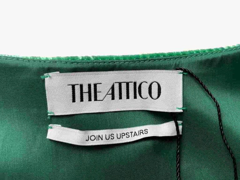 Attico Rhinestone Green Velvet Dress, 2020 For Sale at 1stDibs