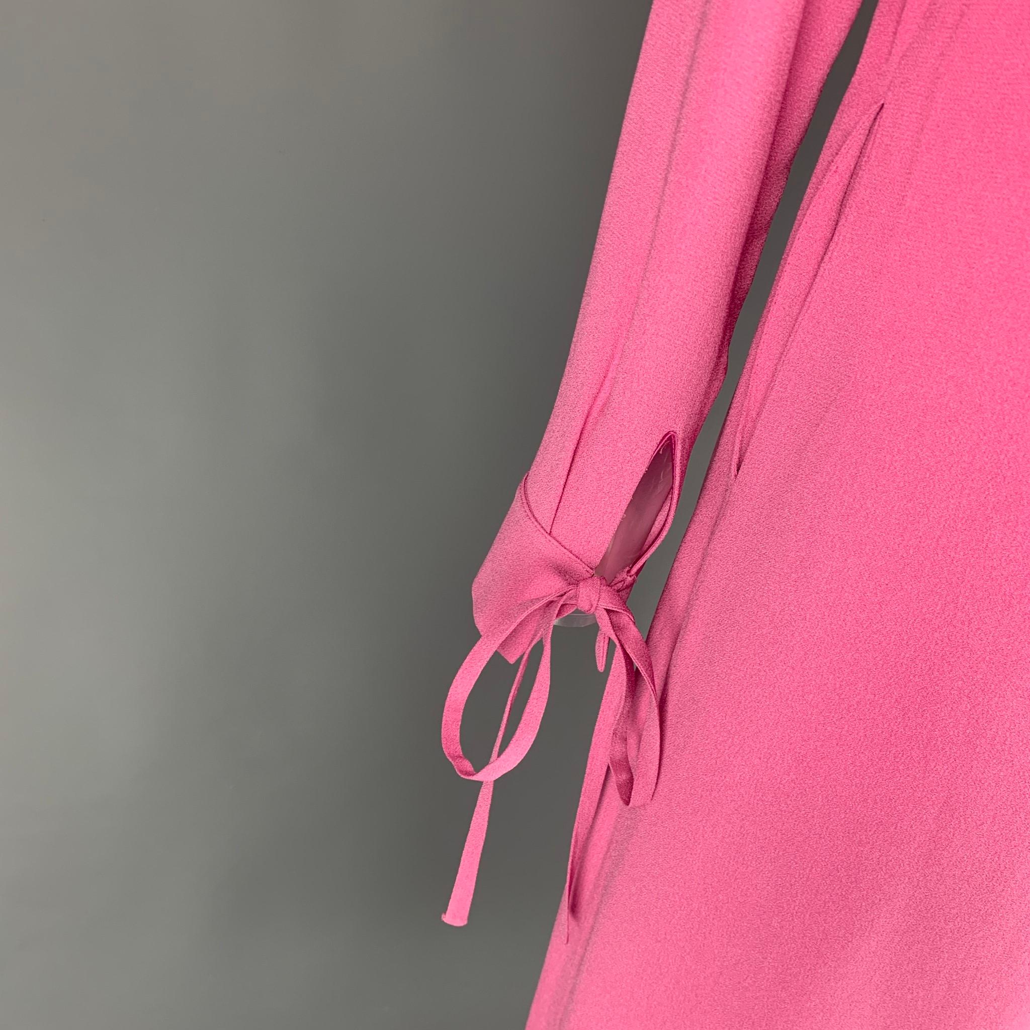 Women's ATTICO Size 0 Pink Acetate Viscose Wrap Dress