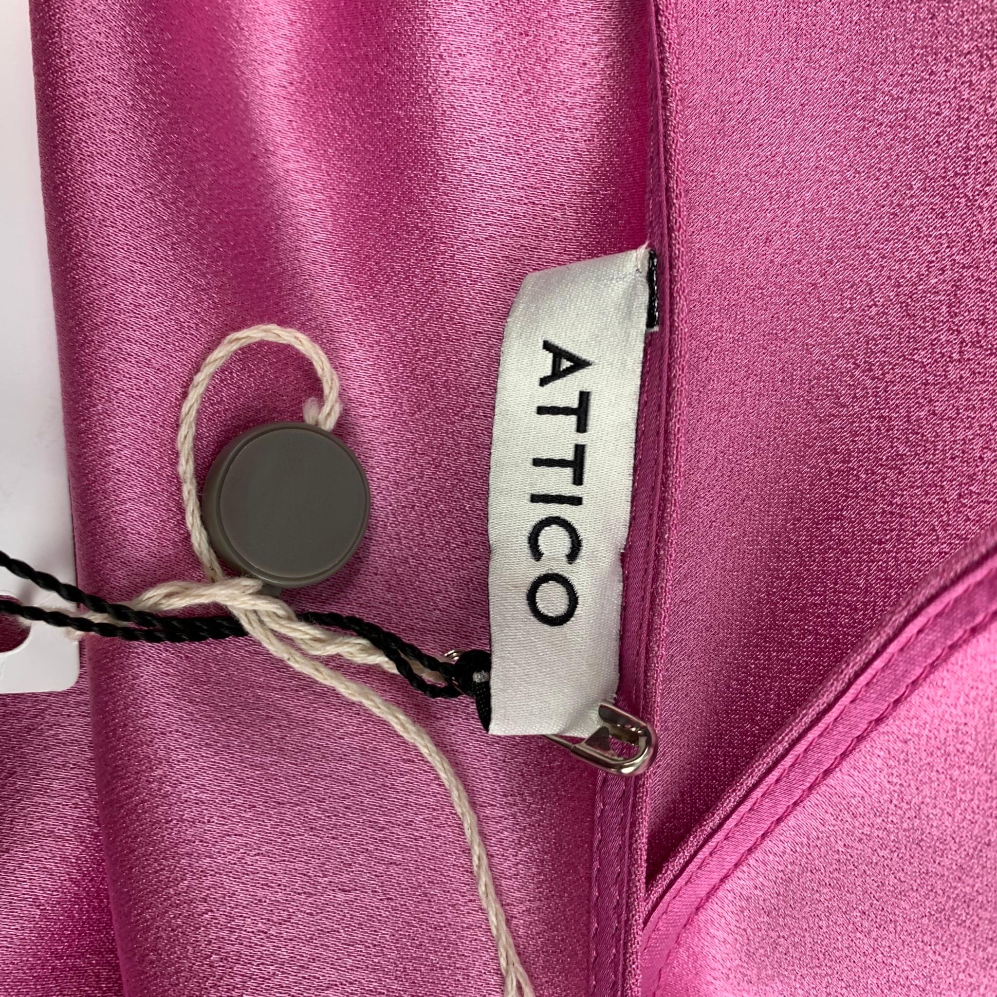 ATTICO Size 0 Pink Acetate Viscose Wrap Dress 2