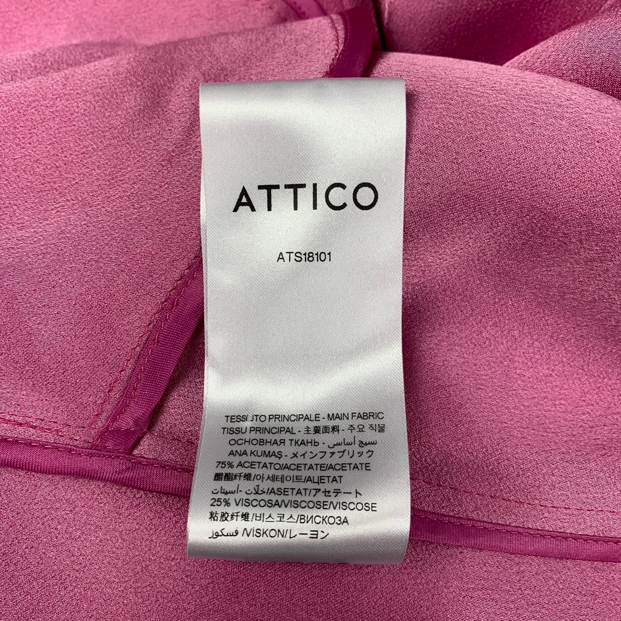 ATTICO Size 0 Pink Acetate Viscose Wrap Dress 4