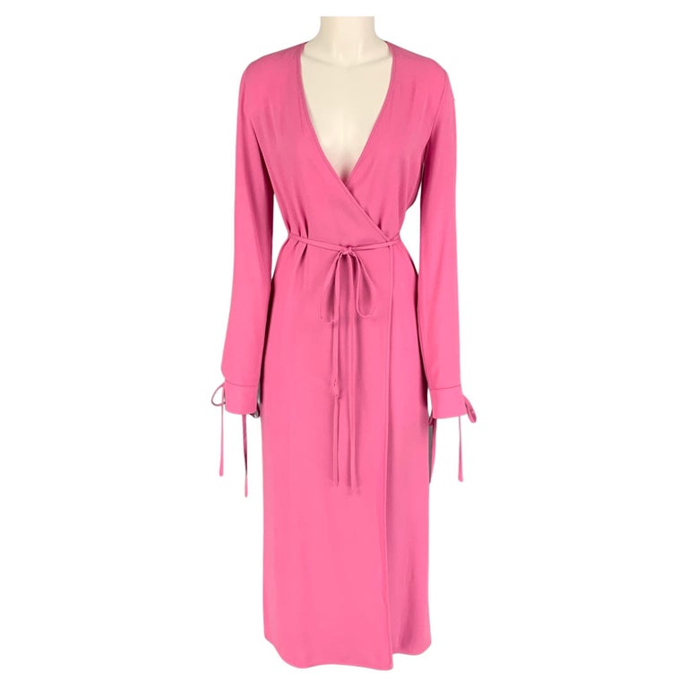 ATTICO Size 0 Pink Acetate Viscose Wrap Dress For Sale at 1stDibs