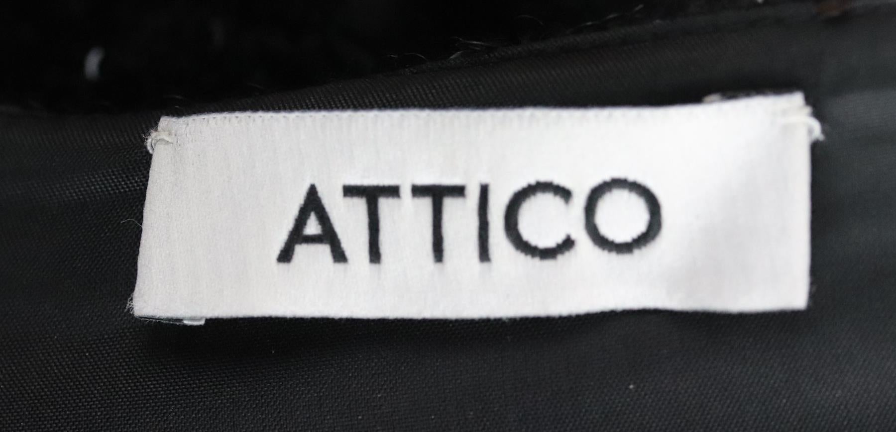 Black Attico Twist Front Sequin Crepe Top IT 38 UK 6