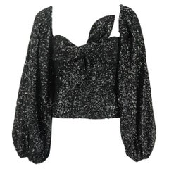 Attico Twist Front Sequin Crepe Top IT 38 UK 6