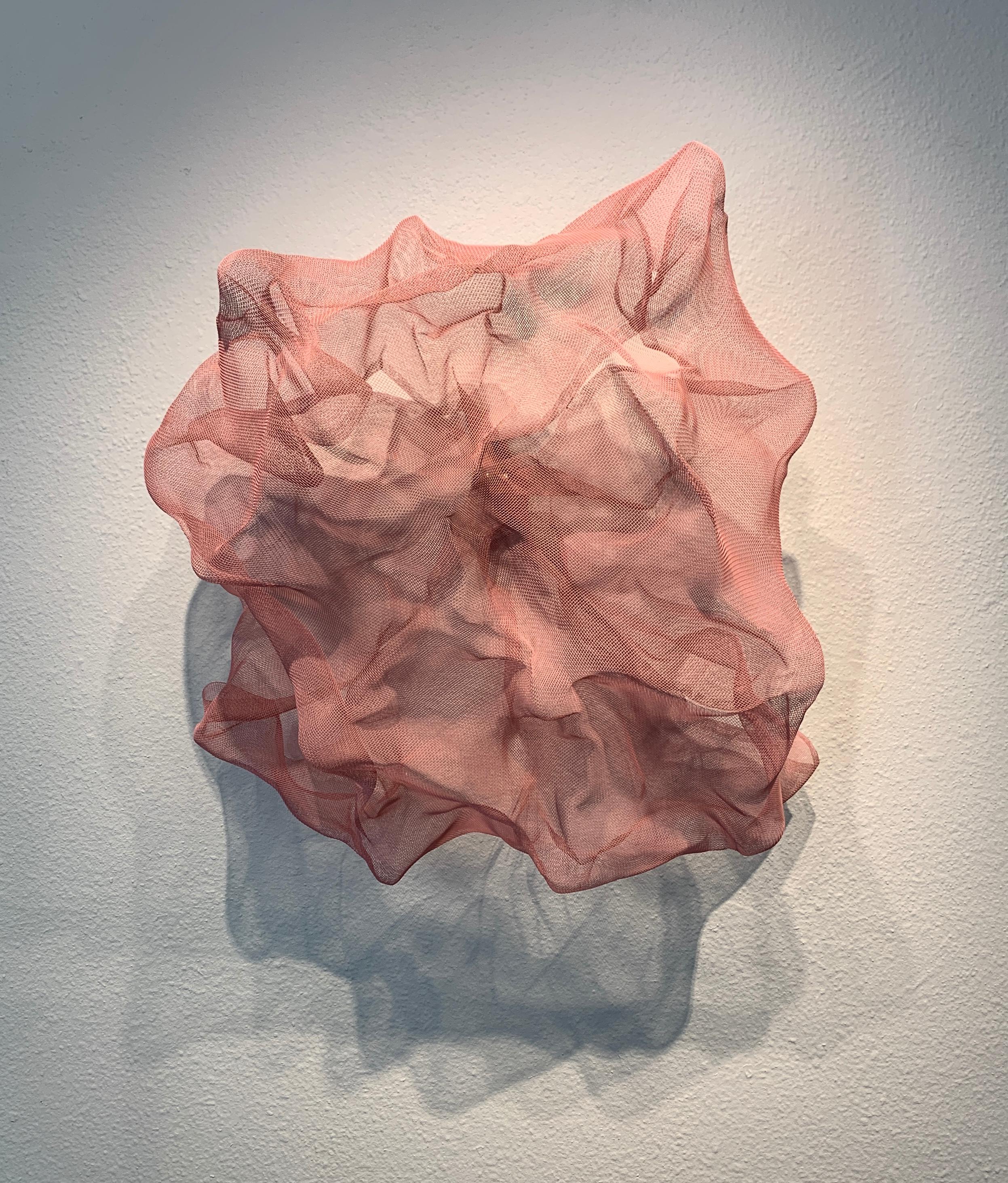 Cotton Candy Cumulus, Atticus Adams Pink Metal Mesh Sculpture Screen 1