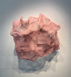 Cotton Candy Cumulus, Atticus Adams Pink Metal Mesh Sculpture Screen