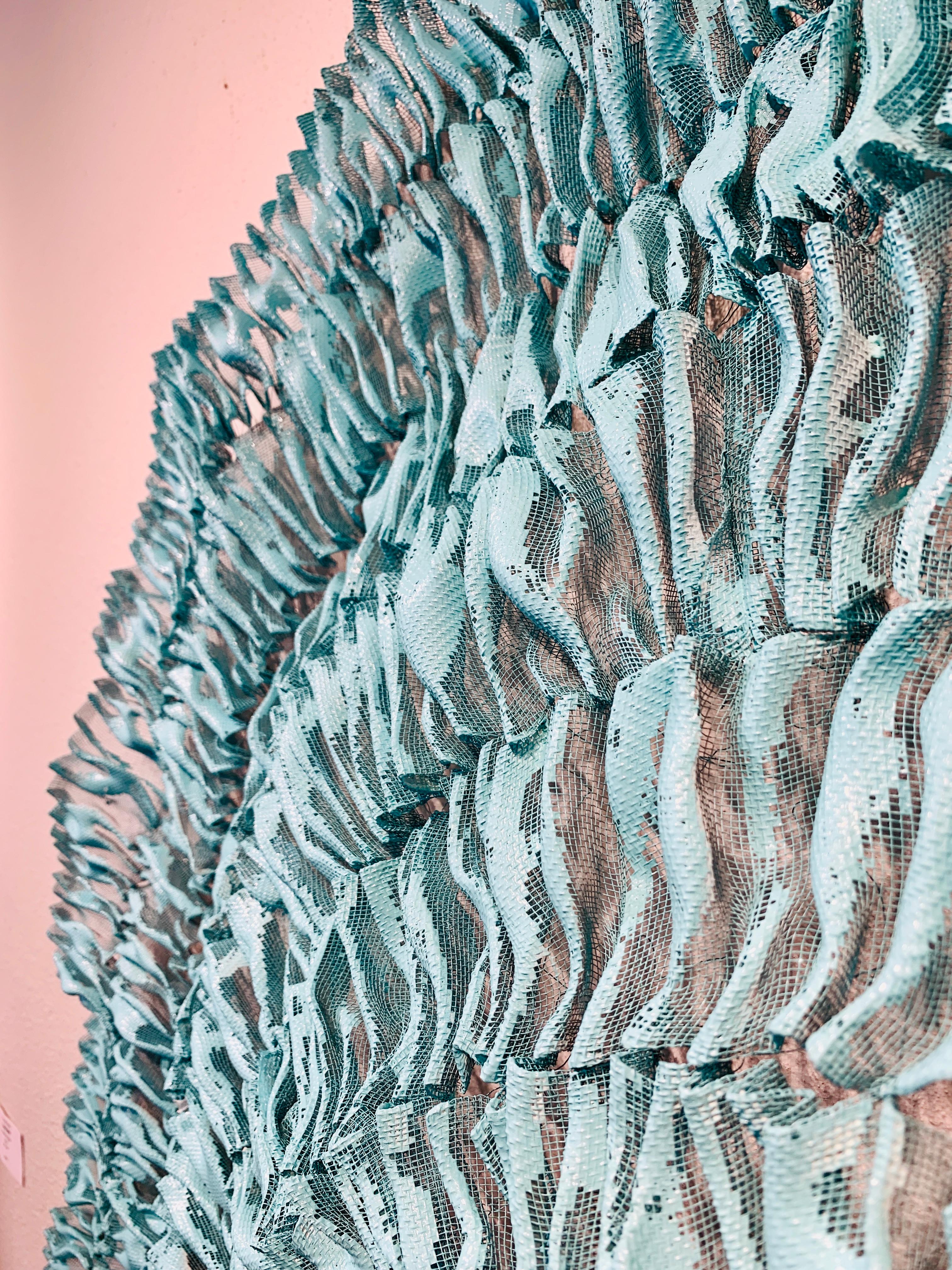 Sujoon (Turquoise), Atticus Adams Mesh Wall Sculpture Screen Shadow  2