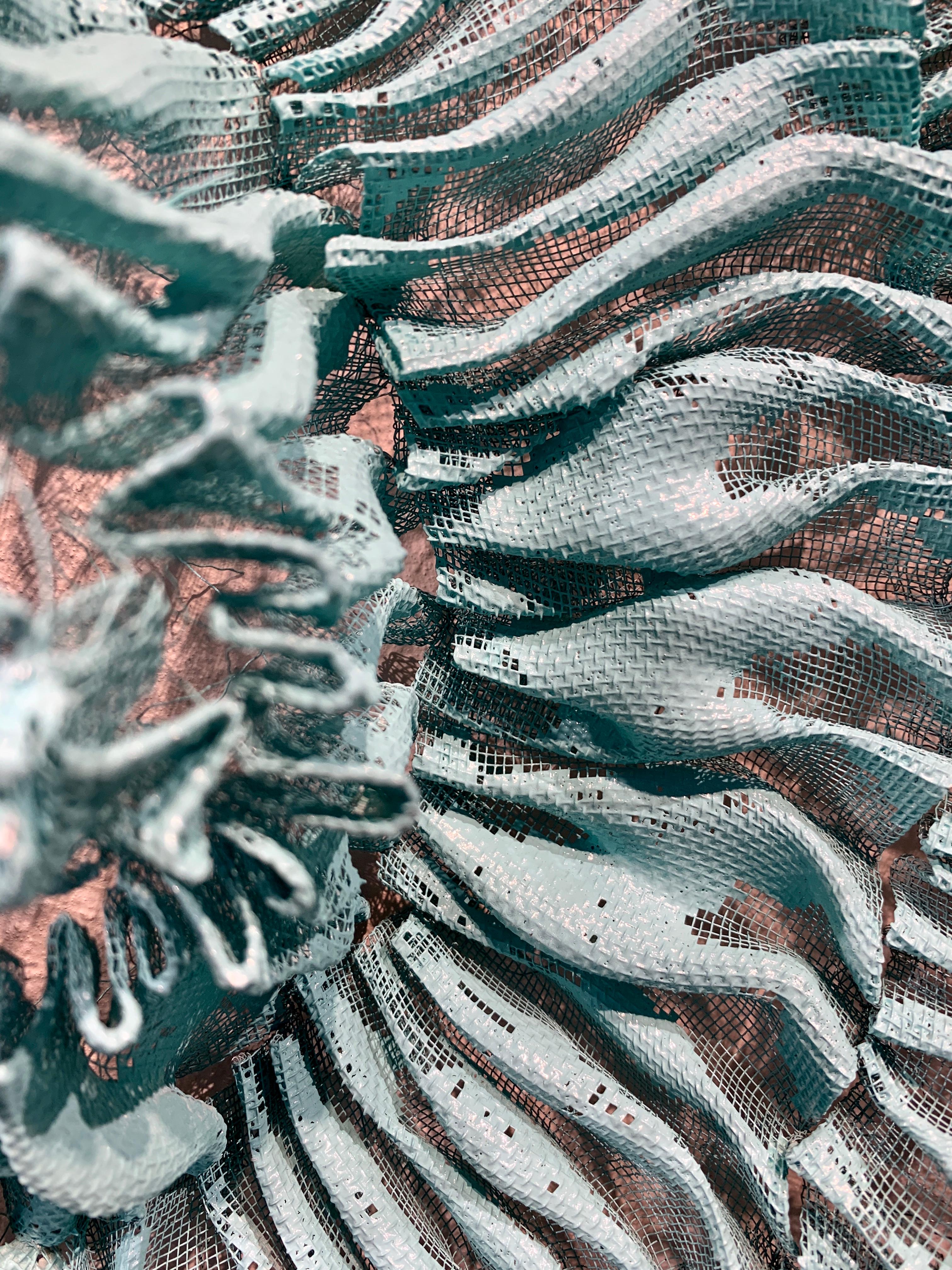 Sujoon (Turquoise), Atticus Adams Mesh Wall Sculpture Screen Shadow  5