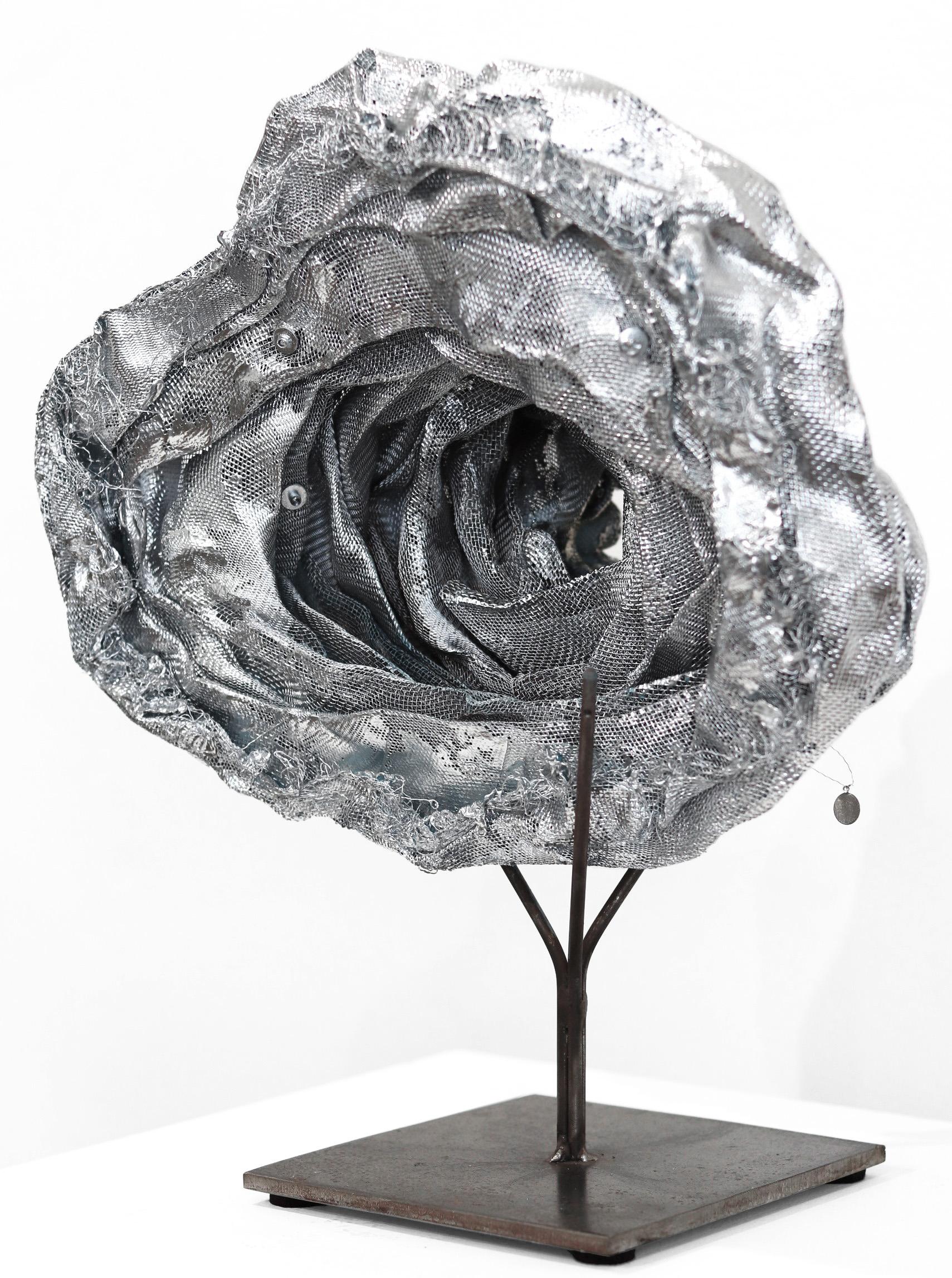 Burnished Rose -  Contemporary Original Tabletop Metal Sculpture For Sale 7