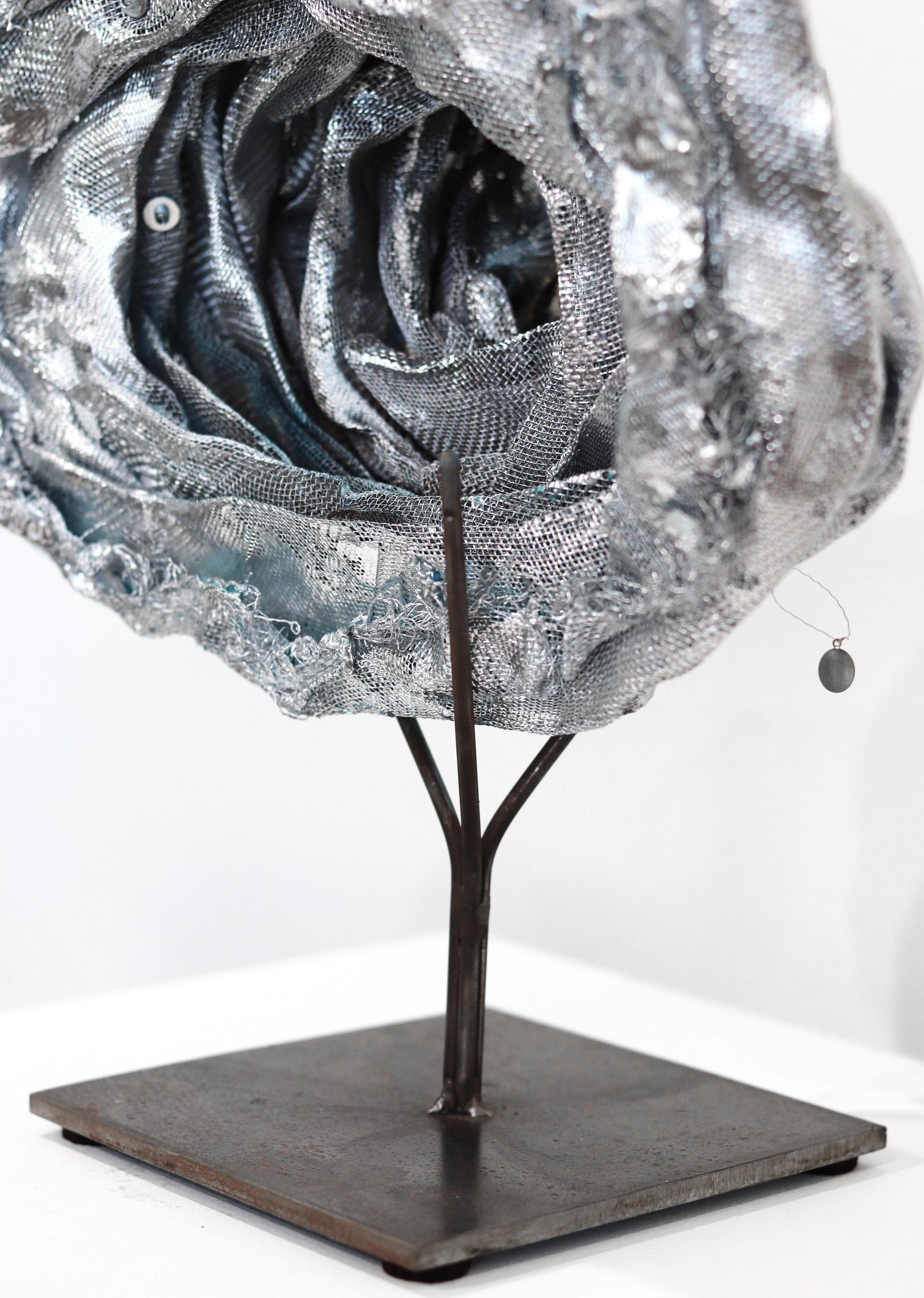 Burnished Rose -  Contemporary Original Tabletop Metal Sculpture For Sale 9