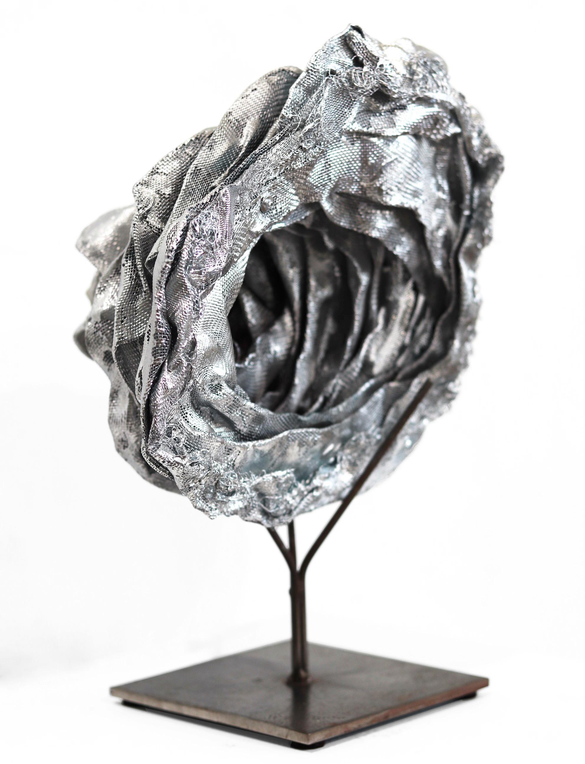 Burnished Rose -  Contemporary Original Tabletop Metal Sculpture For Sale 10