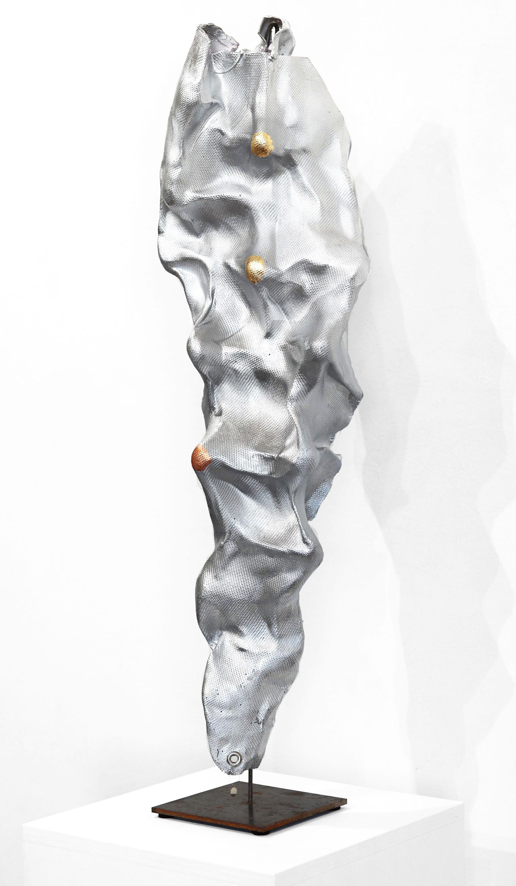 Säulenförmiger I –  Original Silber-Skulptur aus Silber im Angebot 4