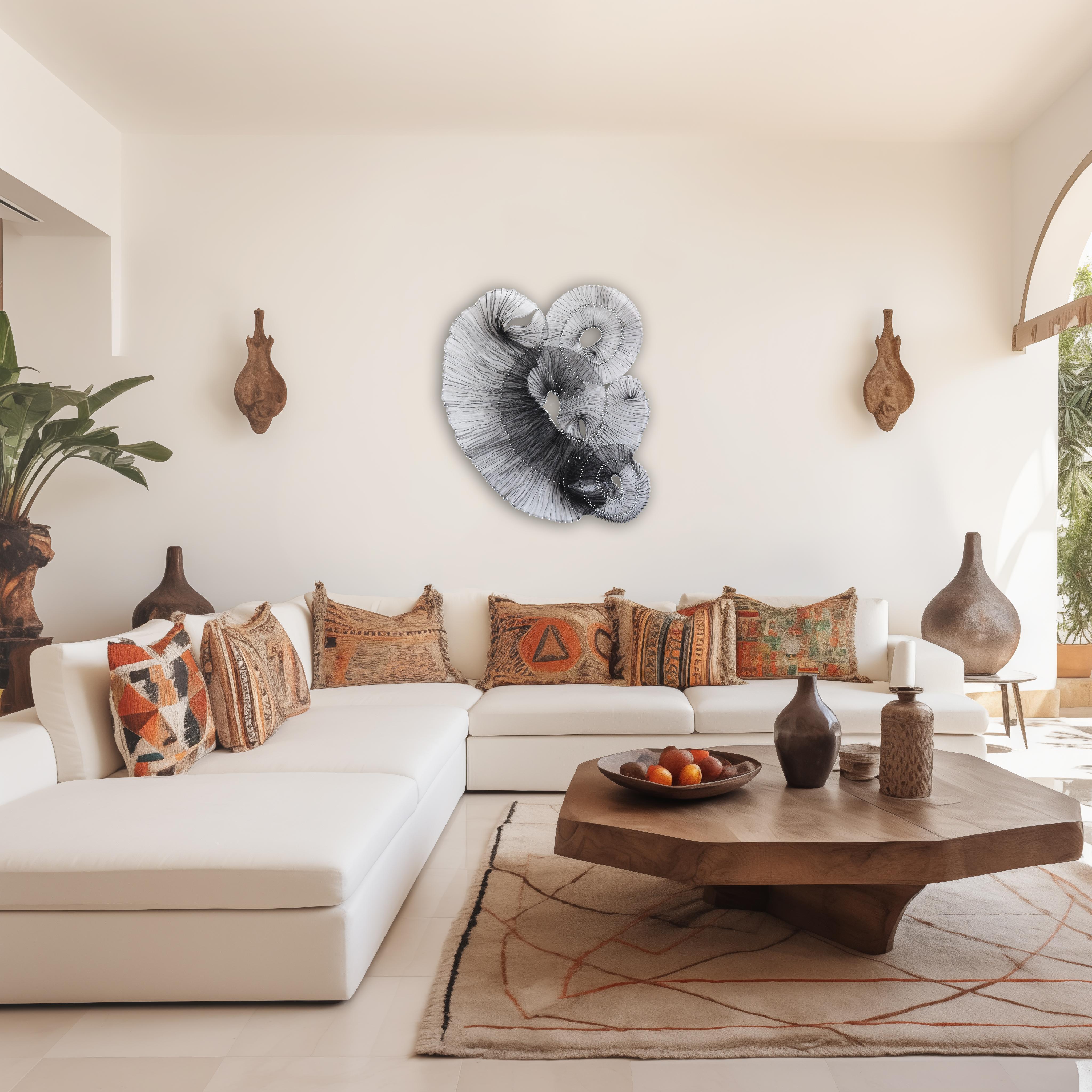 Combahee Night  - Abstract Black Sculptural Original Three-Dimensional Wall Art For Sale 4
