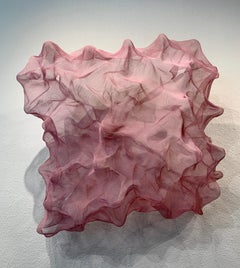 Cotton Candy Cloud, Atticus Adams Pink Metal Mesh Sculpture Screen