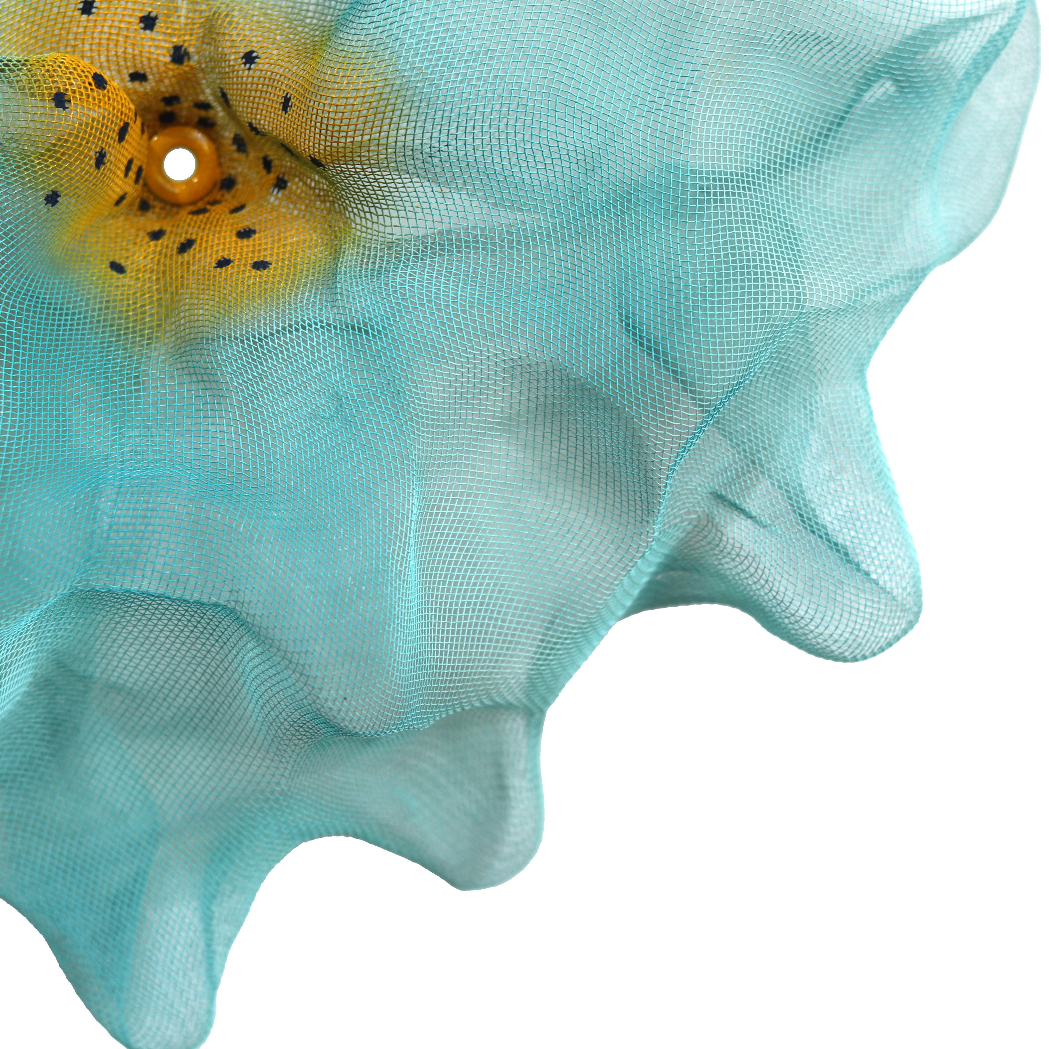 Cotton Candy Cumulus Aqua Gold - Abstract Three-Dimensional Wall Artwork For Sale 5