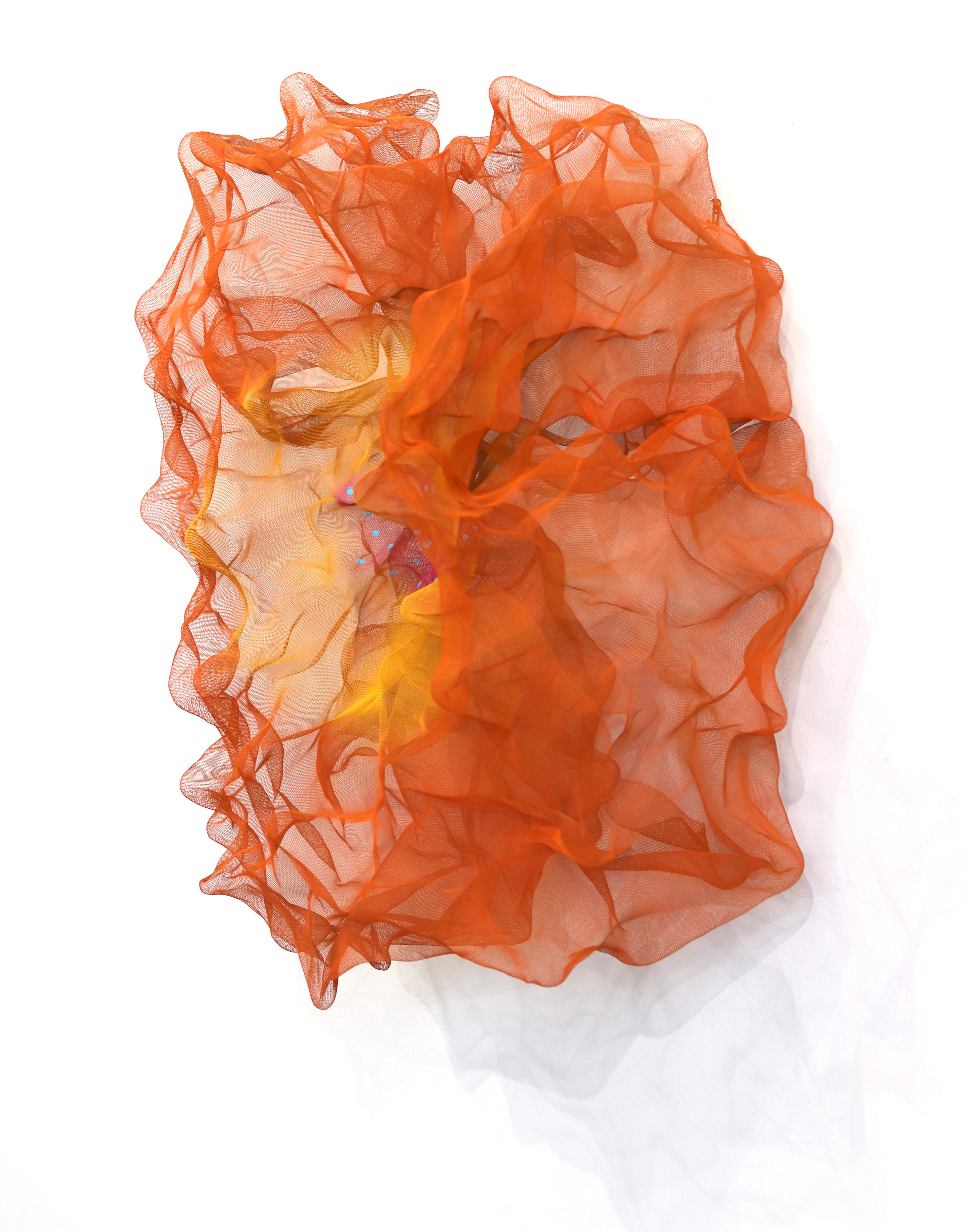 Cumulo di zucchero filato Citrino - Arte murale tridimensionale originale arancione - Abstract Sculpture Arancia di Atticus Adams