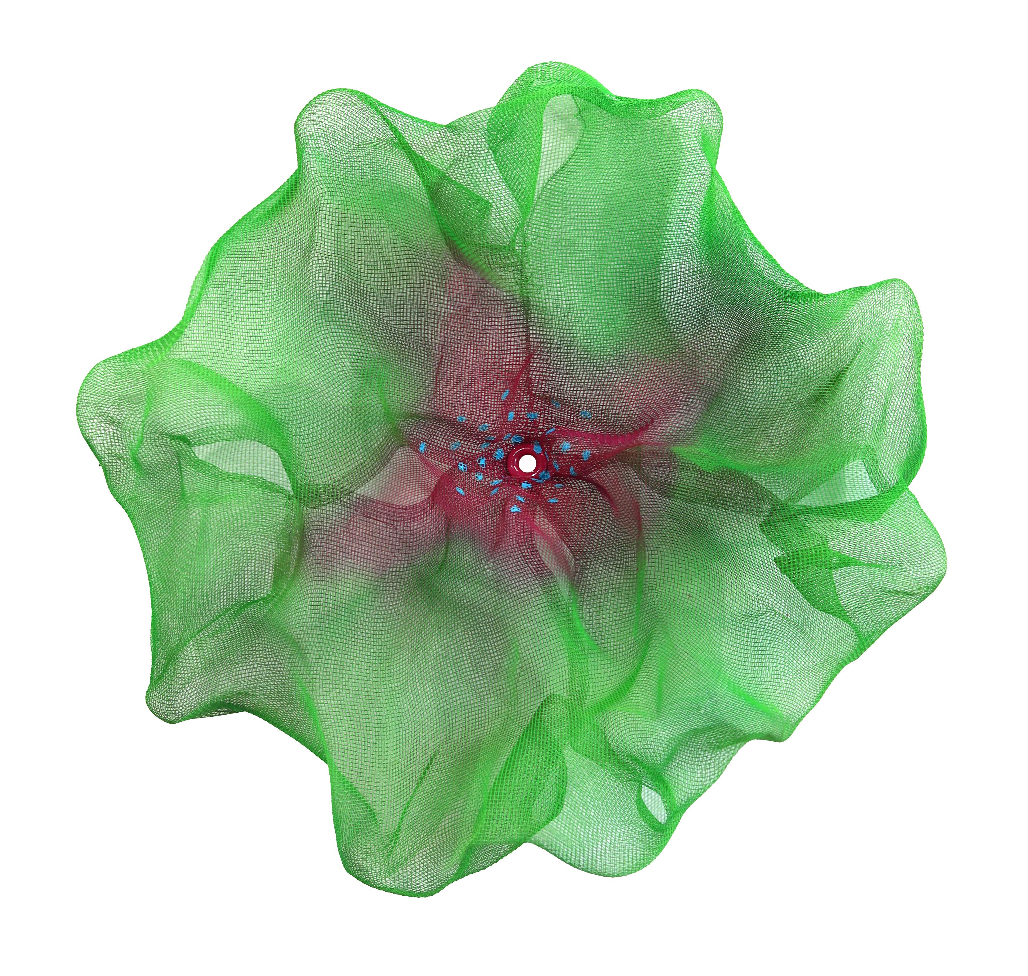 Abstract Sculpture de Atticus Adams - Cúmulo de Algodón de Azúcar Verde Morado Azul - Obra de Arte Tridimensional Abstracto para Pared