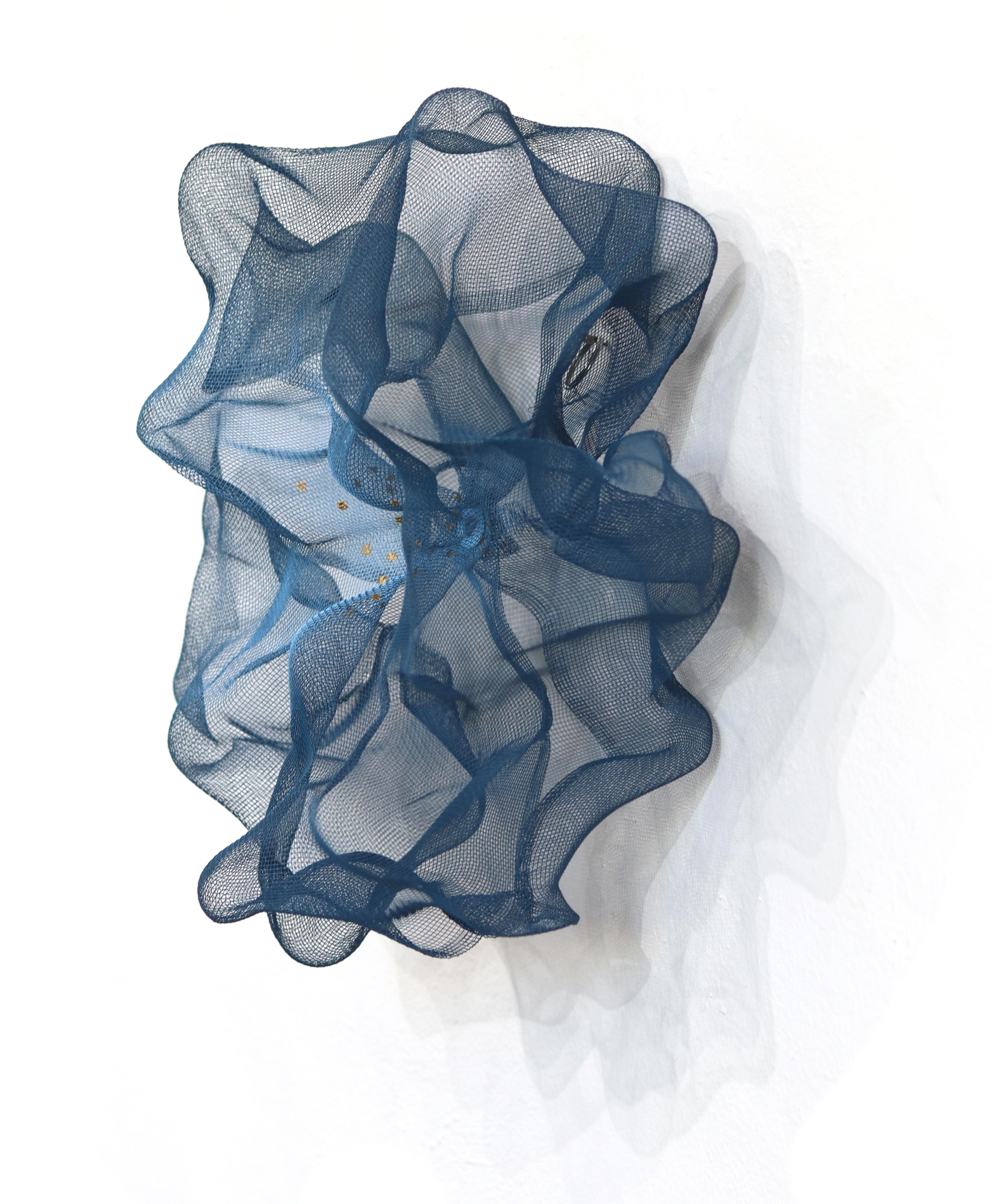 Cotton Candy Cumulus Navy Blue Gold - Abstract Three-Dimensional Wall Artwork For Sale 6