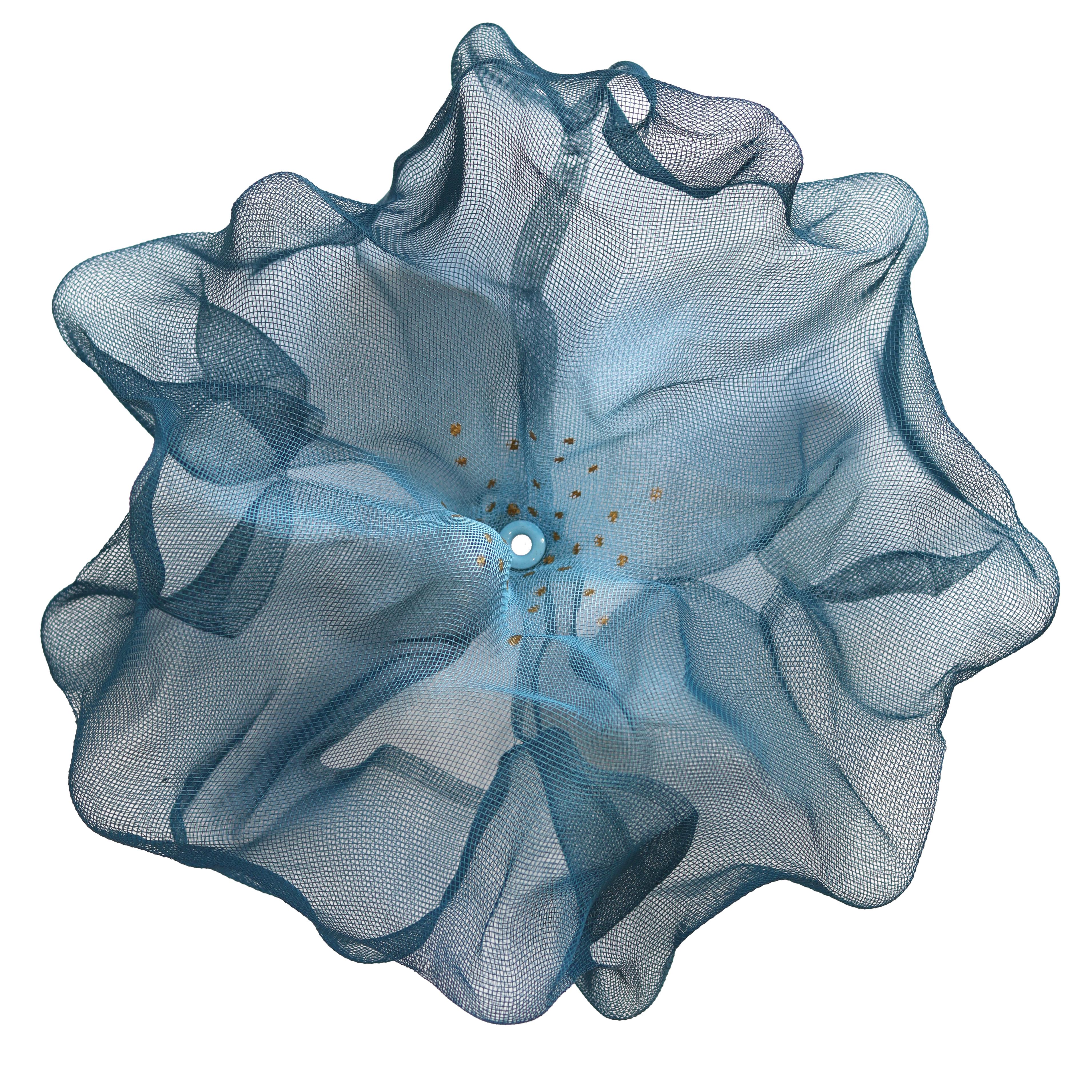 Cotton Candy Cumulus Navy Blue Gold - Abstract Three-Dimensional Wall Artwork - Mixed Media Art by Atticus Adams