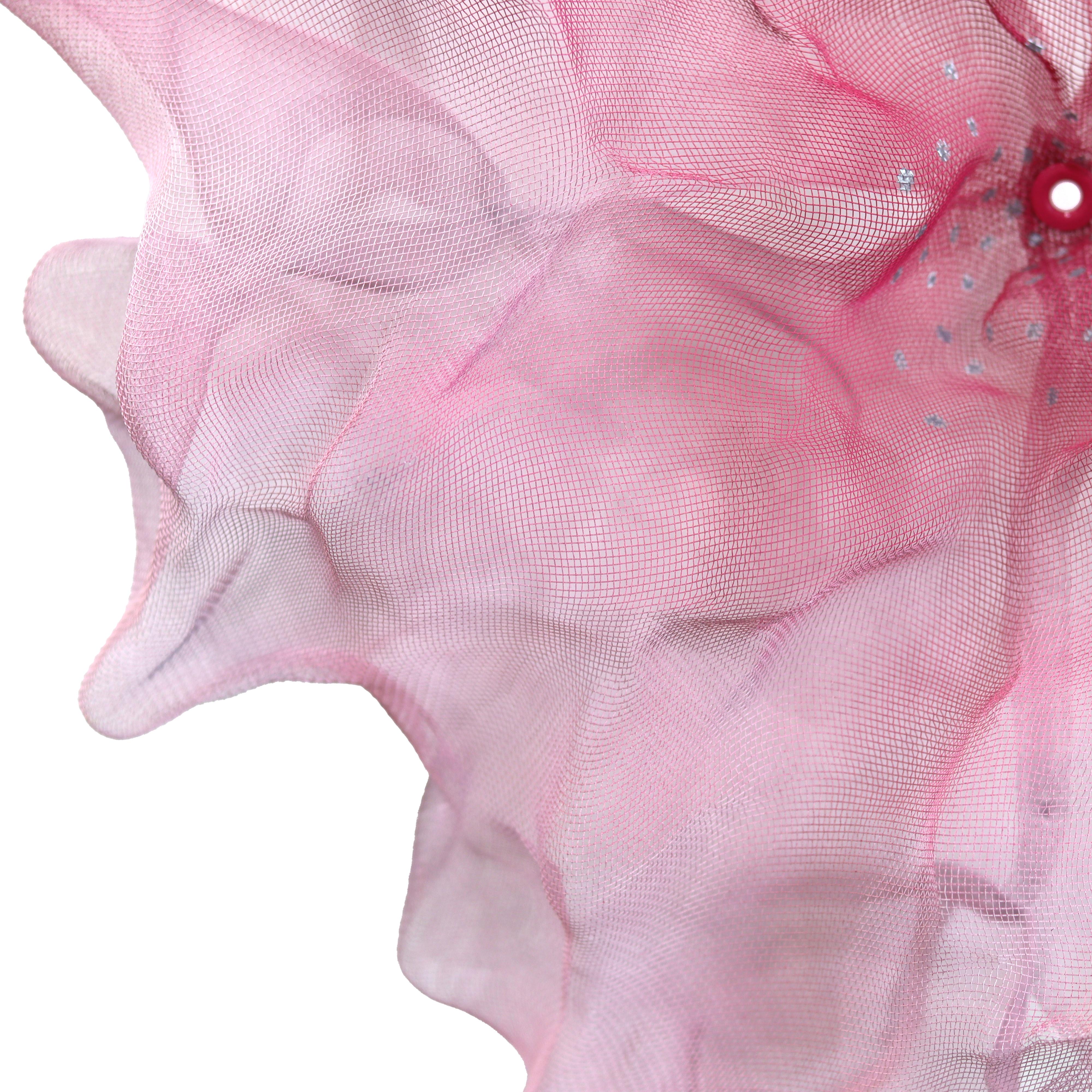 Zuckerwatte Cumulus Pink Silver - Original Abstrakt Dreidimensionales Wandbild im Angebot 4