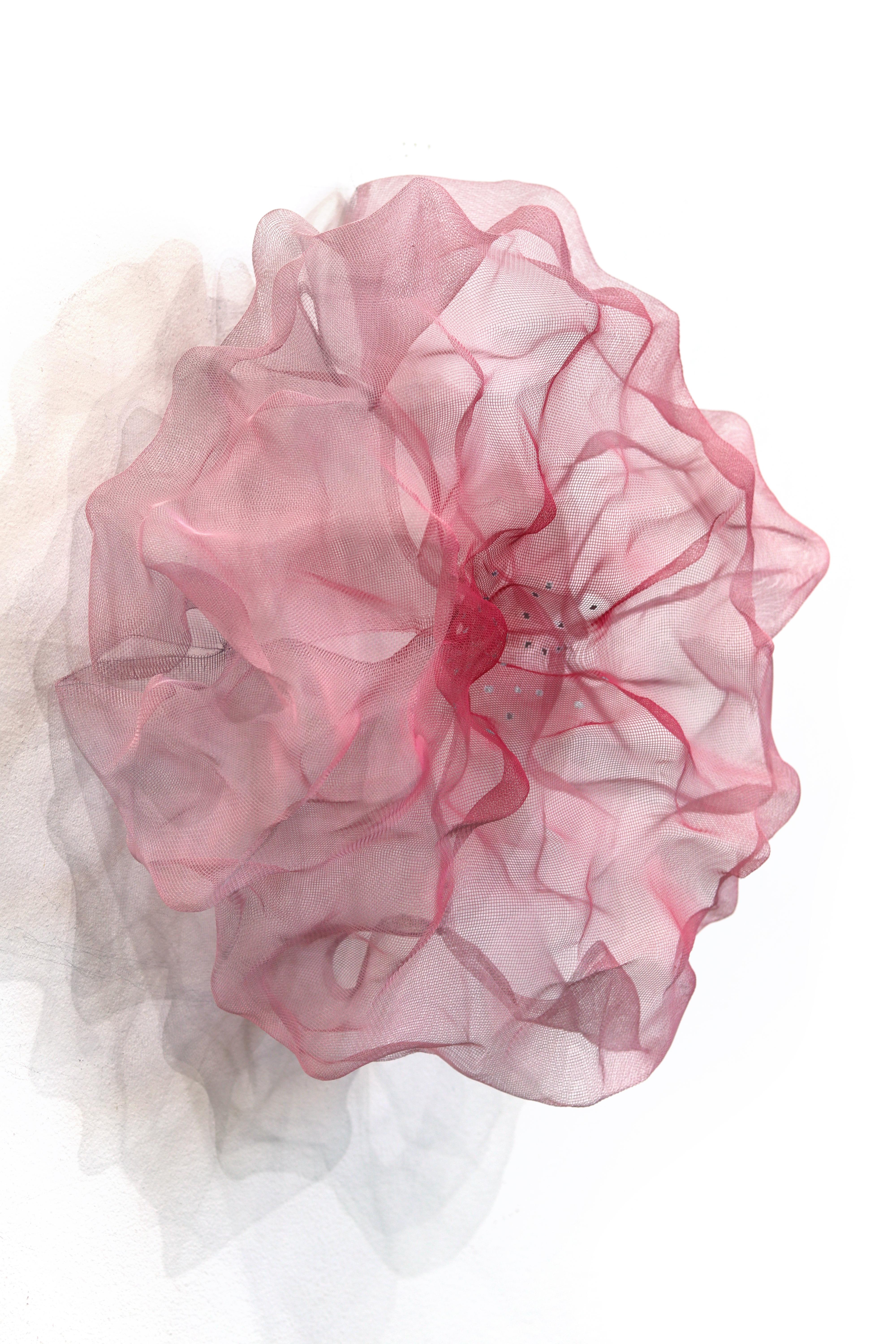 Zuckerwatte Cumulus Pink Silver - Original Abstrakt Dreidimensionales Wandbild im Angebot 5