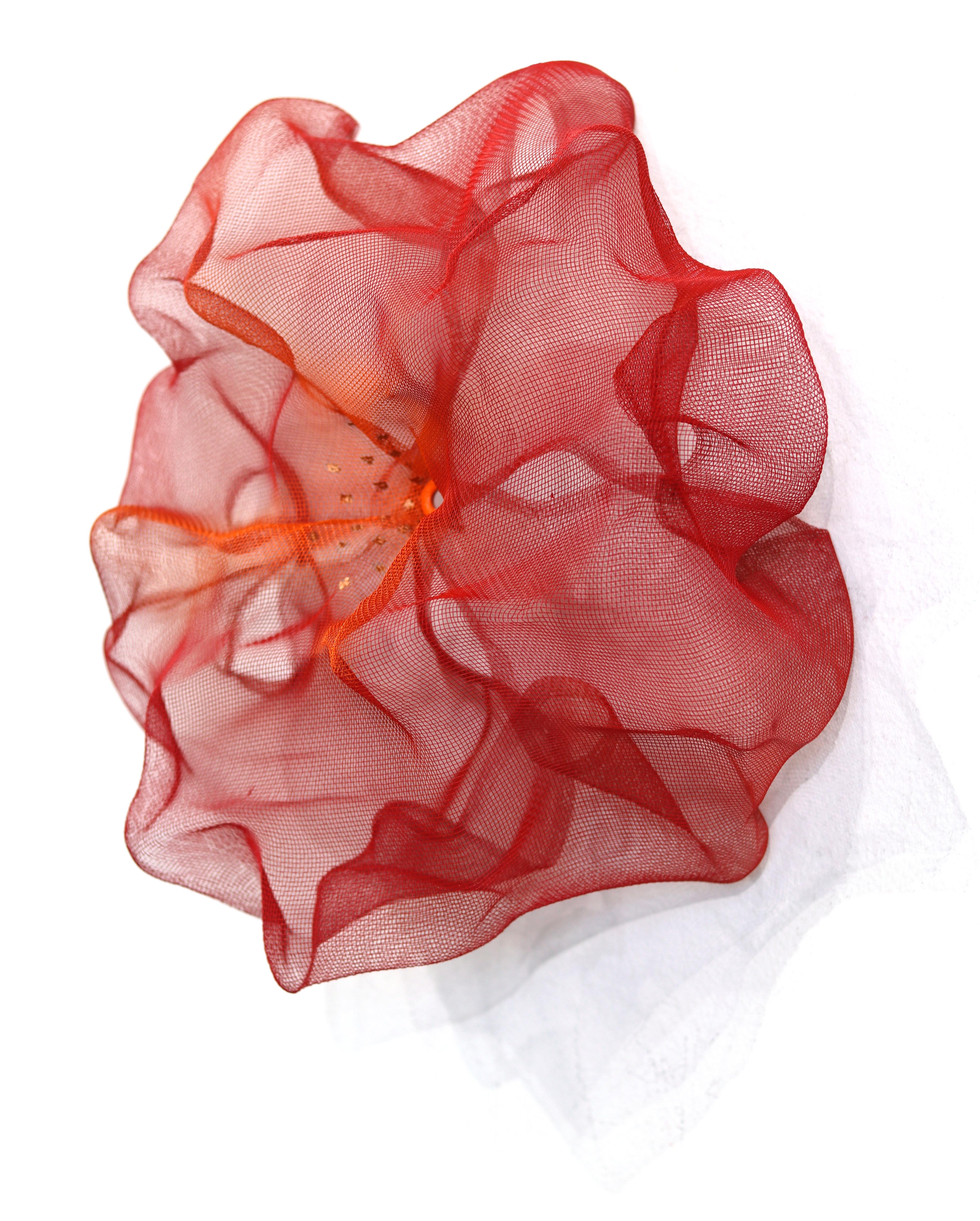 Cotton Candy Cumulus Red Orange - Abstract Three-Dimensional Wall Artwork - Pink Abstract Sculpture by Atticus Adams