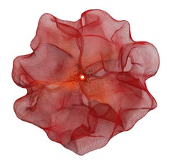 Zuckerwatte Cumulus Rot Orange - Abstraktes dreidimensionales Wandbild