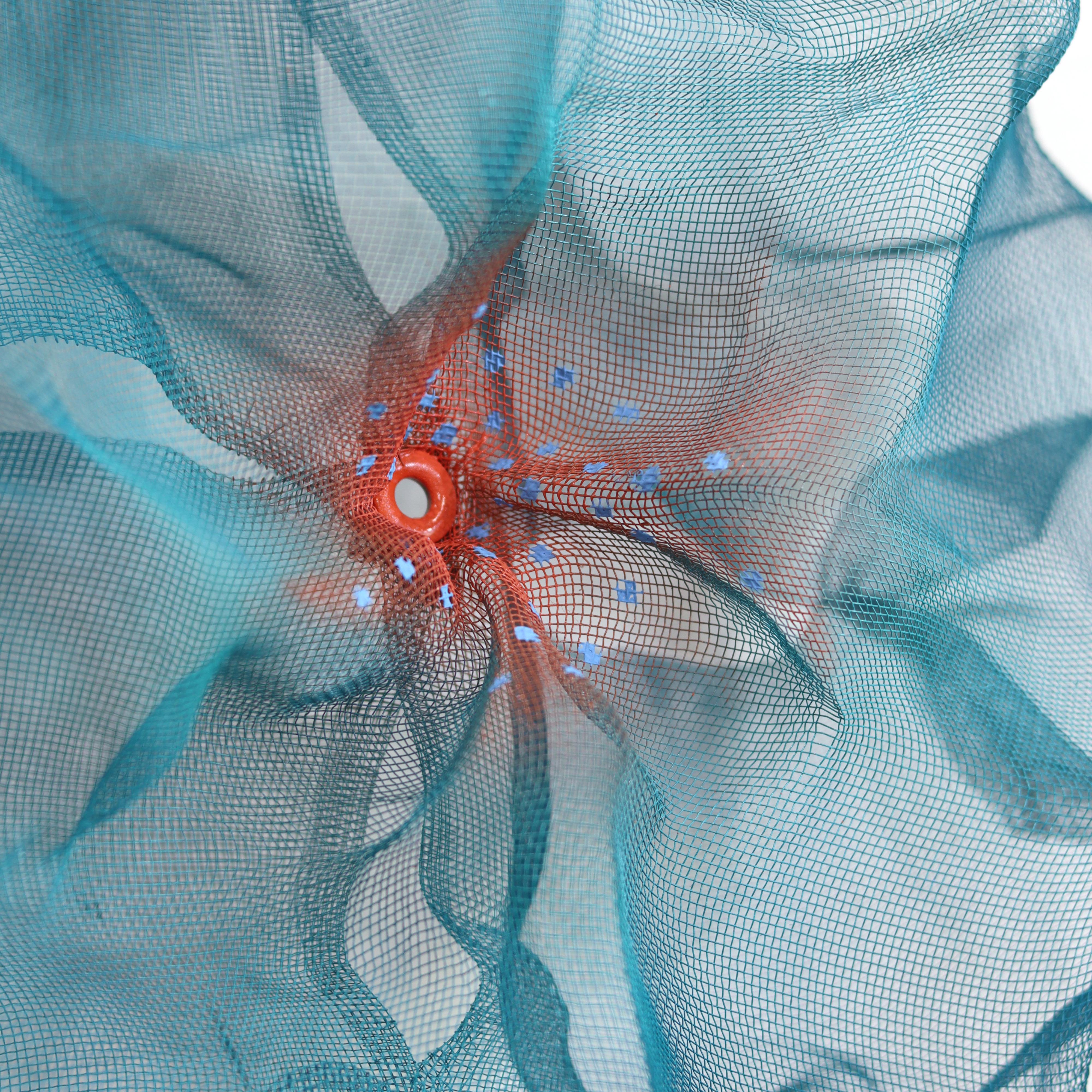 Barbe à papa Cumulus Teal Red Blue - Tableau mural abstrait en trois dimensions en vente 7