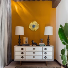 Zuckerwatte Cumulus Gelb Blau Grün - Abstrakt Dreidimensionales Wandbild