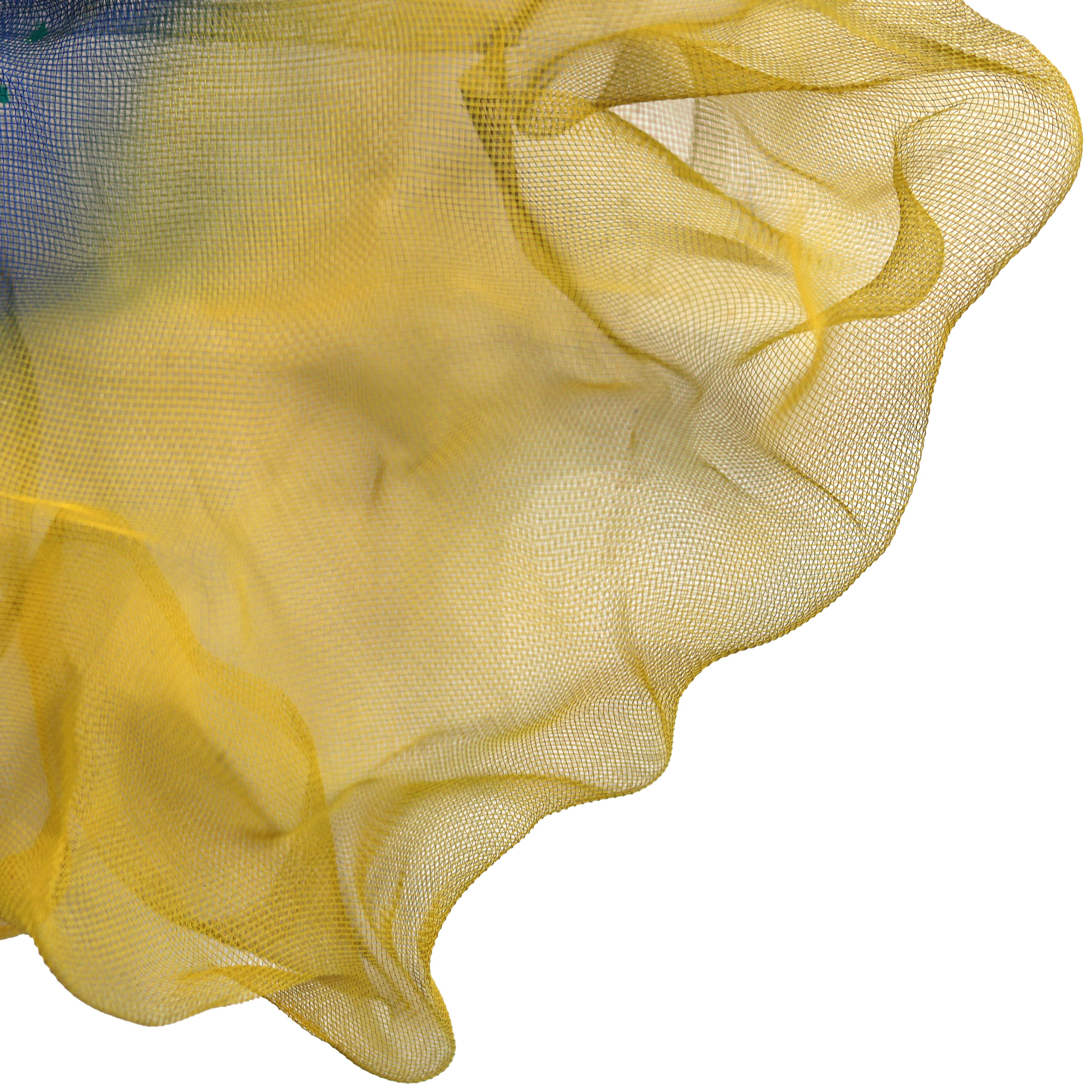 Cúmulo de Algodón de Azúcar Amarillo Azul Verde - Obra de Arte Tridimensional Abstracto para Pared en venta 3