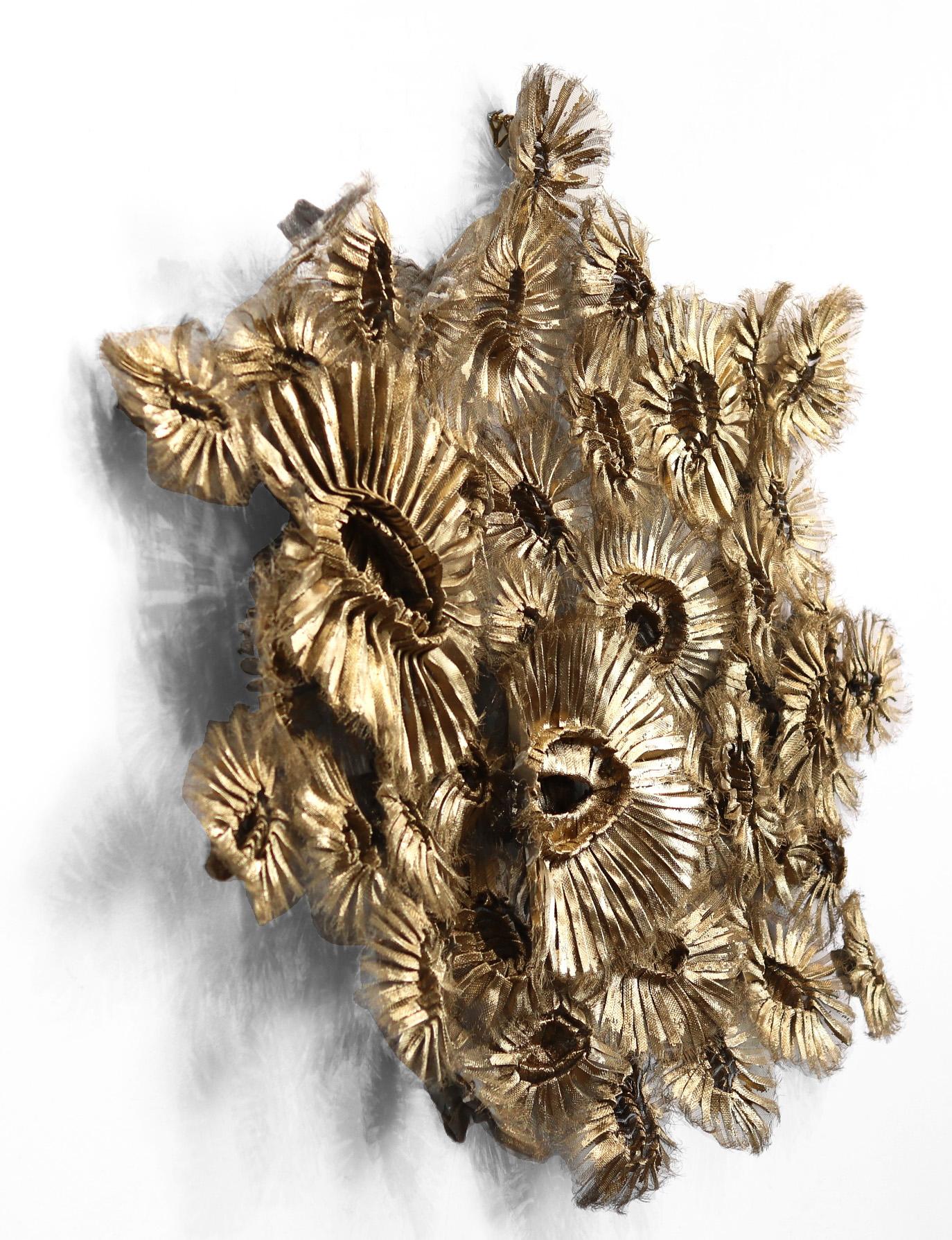 Flora Chanel Gilded  - Large Three-Dimensional Wall Art - Contemporary Mixed Media Art by Atticus Adams