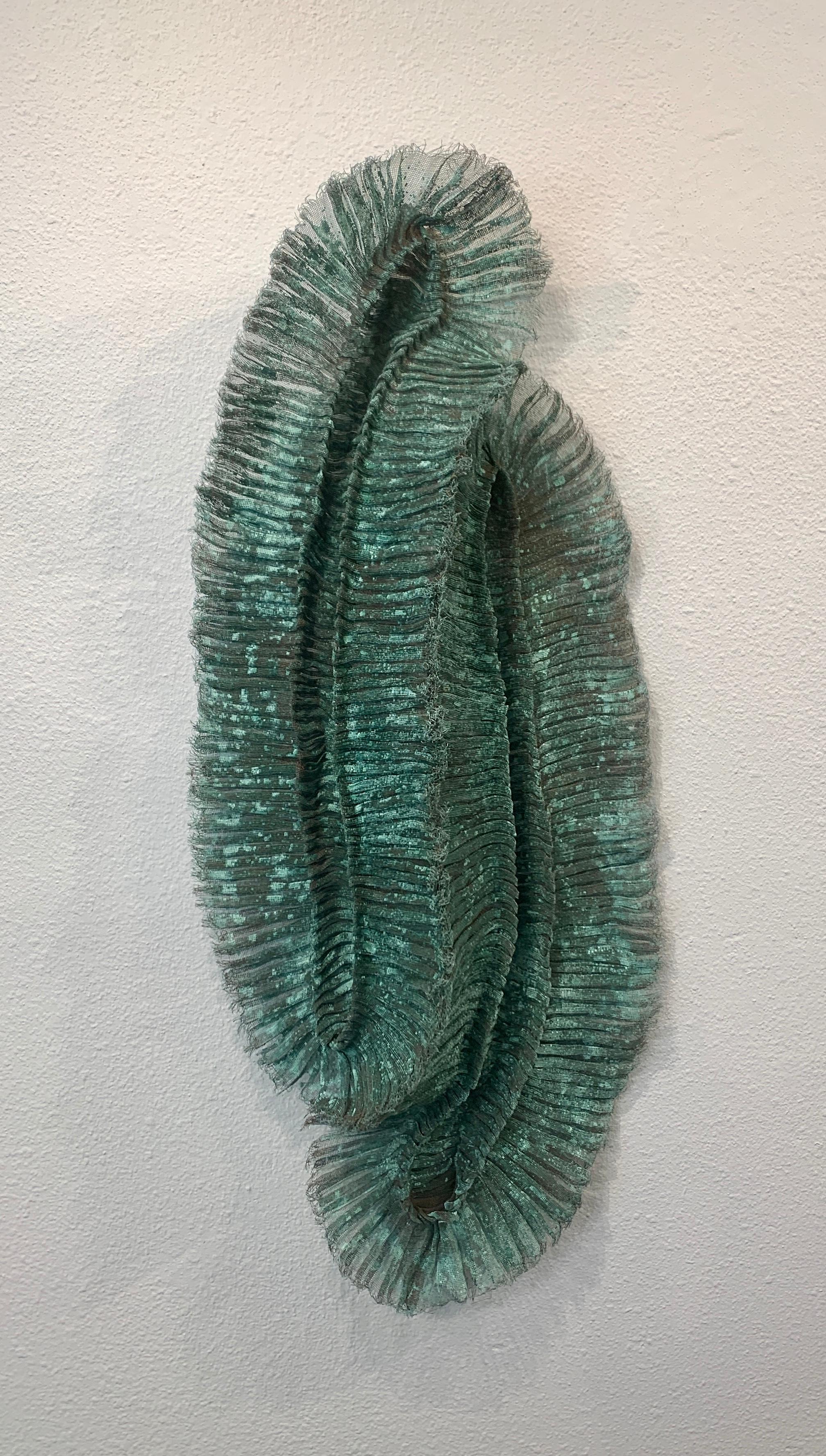 Flora Dido, Atticus Adams Mesh Wall Sculpture Copper Mesh & Verdigris Patina

Metal fiber sculpture that incorporates fascinating light and shadow into its form.
​​
From Atticus Adams:
​
“I like to think of my work as Neo-Appalachian Folk