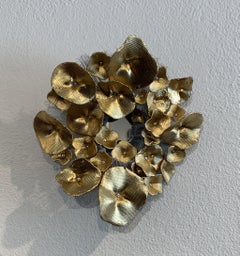 Used Flora Narcissus - Golden Hydrangea, Atticus Adams Mesh & Mirror Wall Sculpture