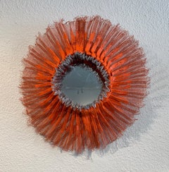 Flora Narcissus - Orange Silver Ruff, Atticus Adams Mesh & Mirror Wall Sculpture