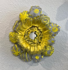 Flora Narcissus - Yellow Burst, Atticus Adams Metal Mesh & Mirror Wall Sculpture