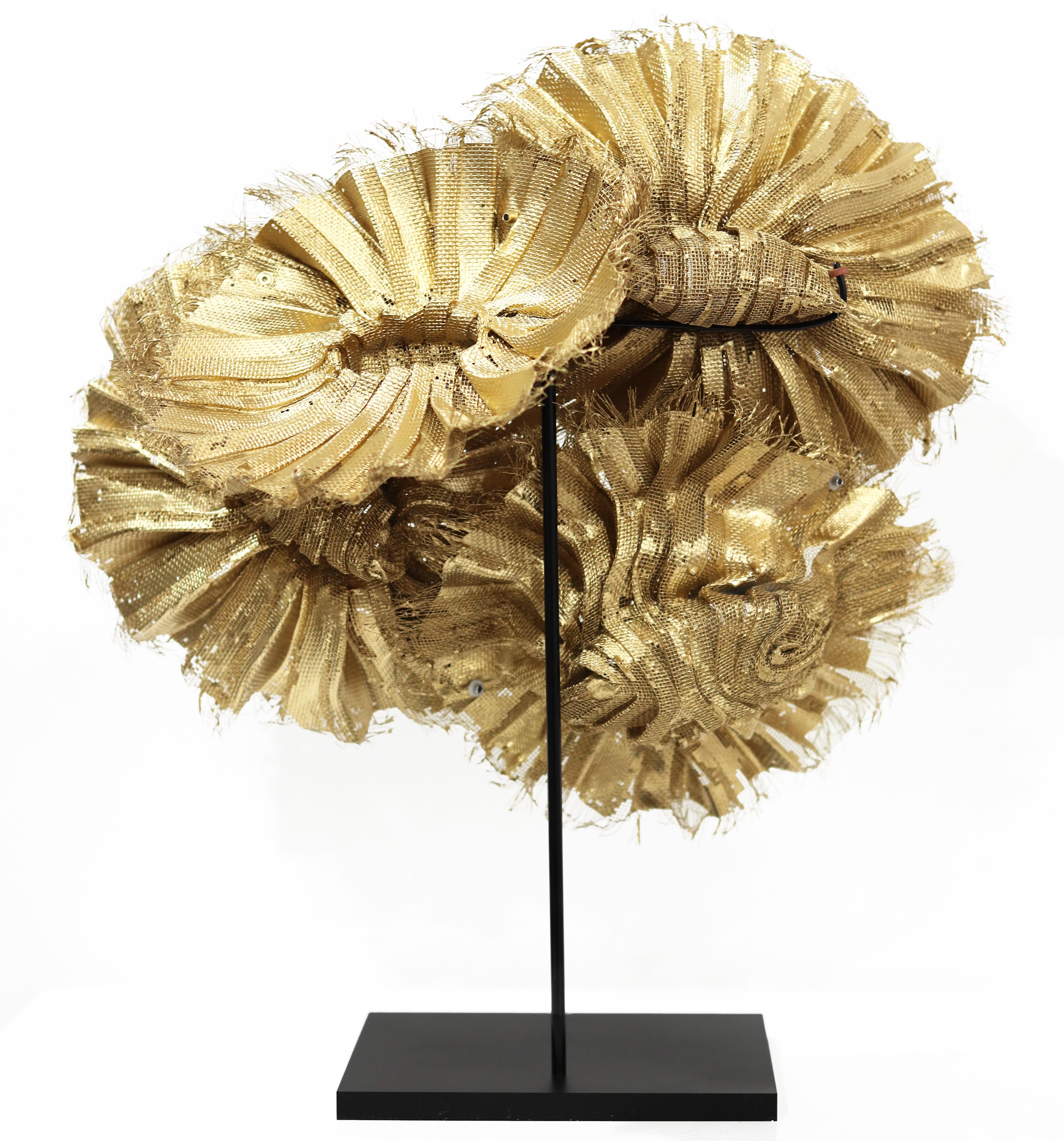 Golden Flora Tree - Original Lightweight Metal Sculpture For Sale 4