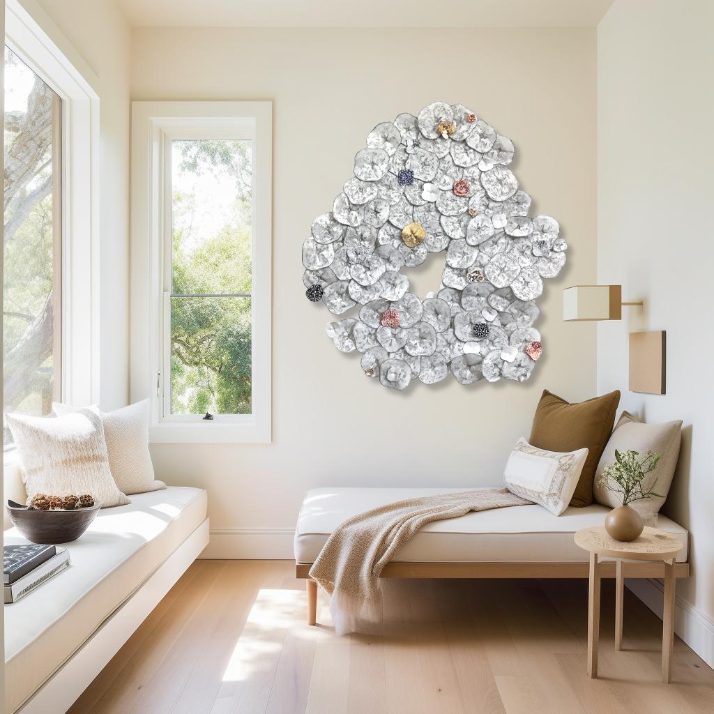 Hydrangea Luxe - Large Original Three-Dimensional Wall Art - Contemporary Mixed Media Art by Atticus Adams