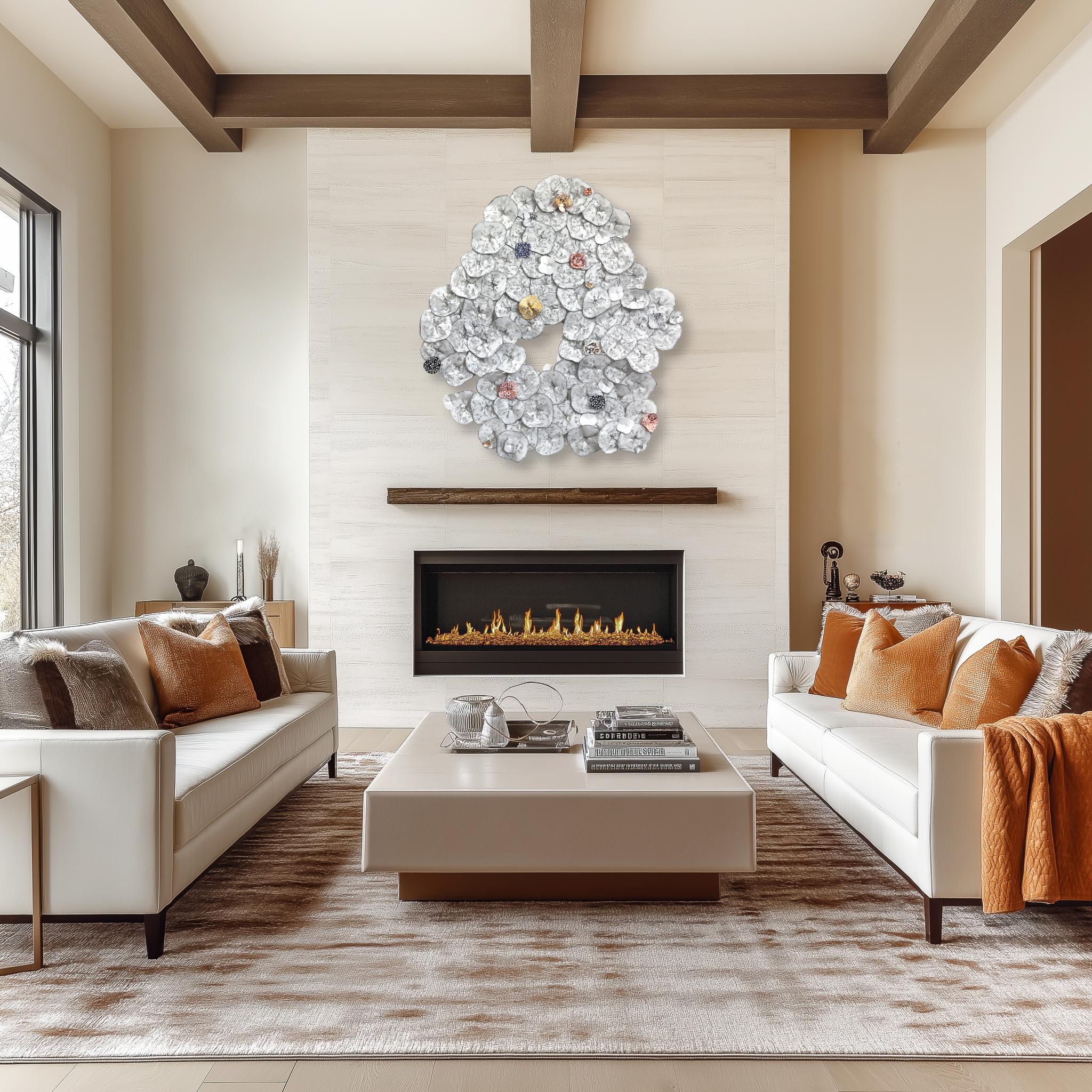 Hydrangea Luxe - Large Original Three-Dimensional Wall Art For Sale 3
