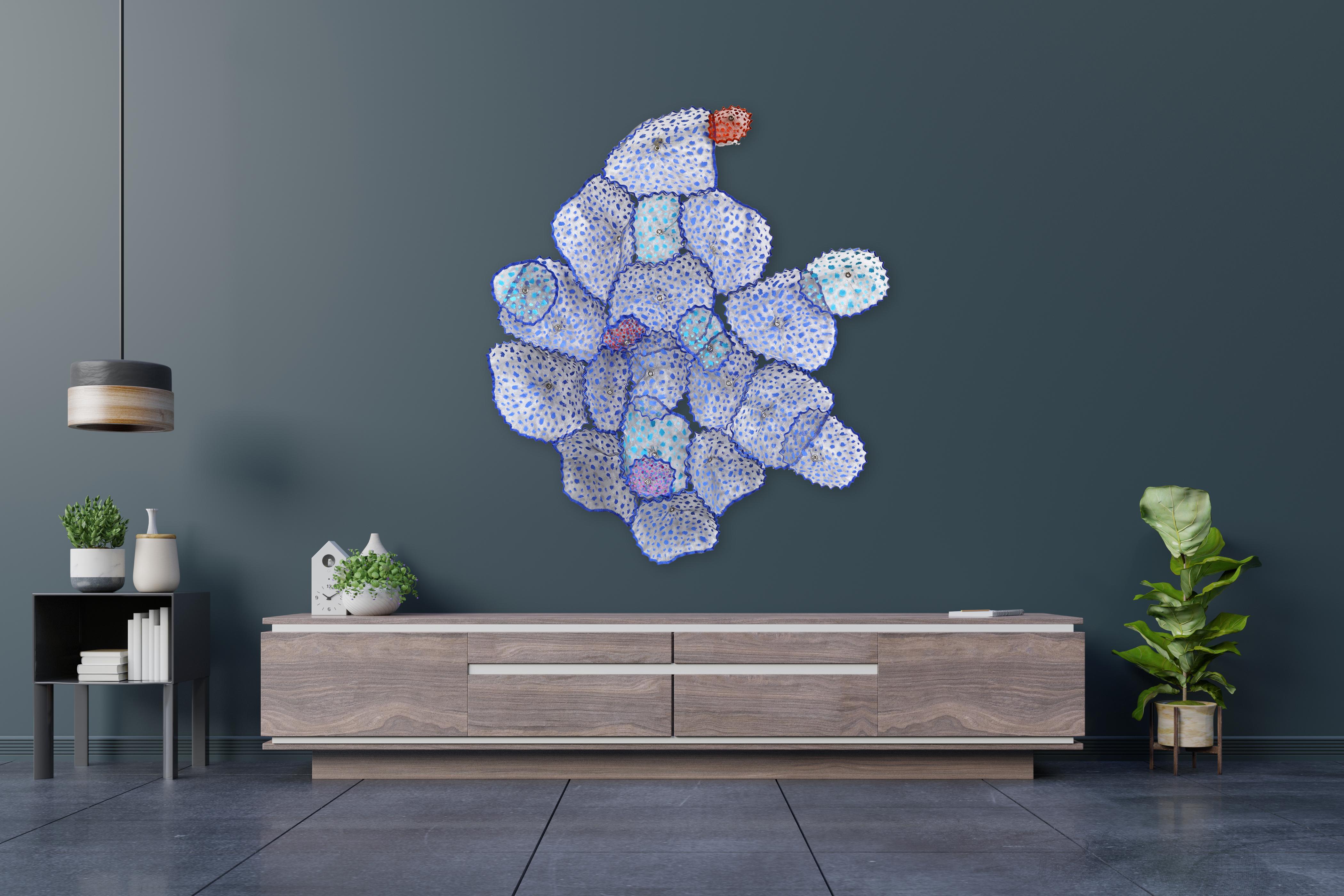 Sabine   -  Original Three-Dimensional Wall Art - Purple Abstract Sculpture by Atticus Adams